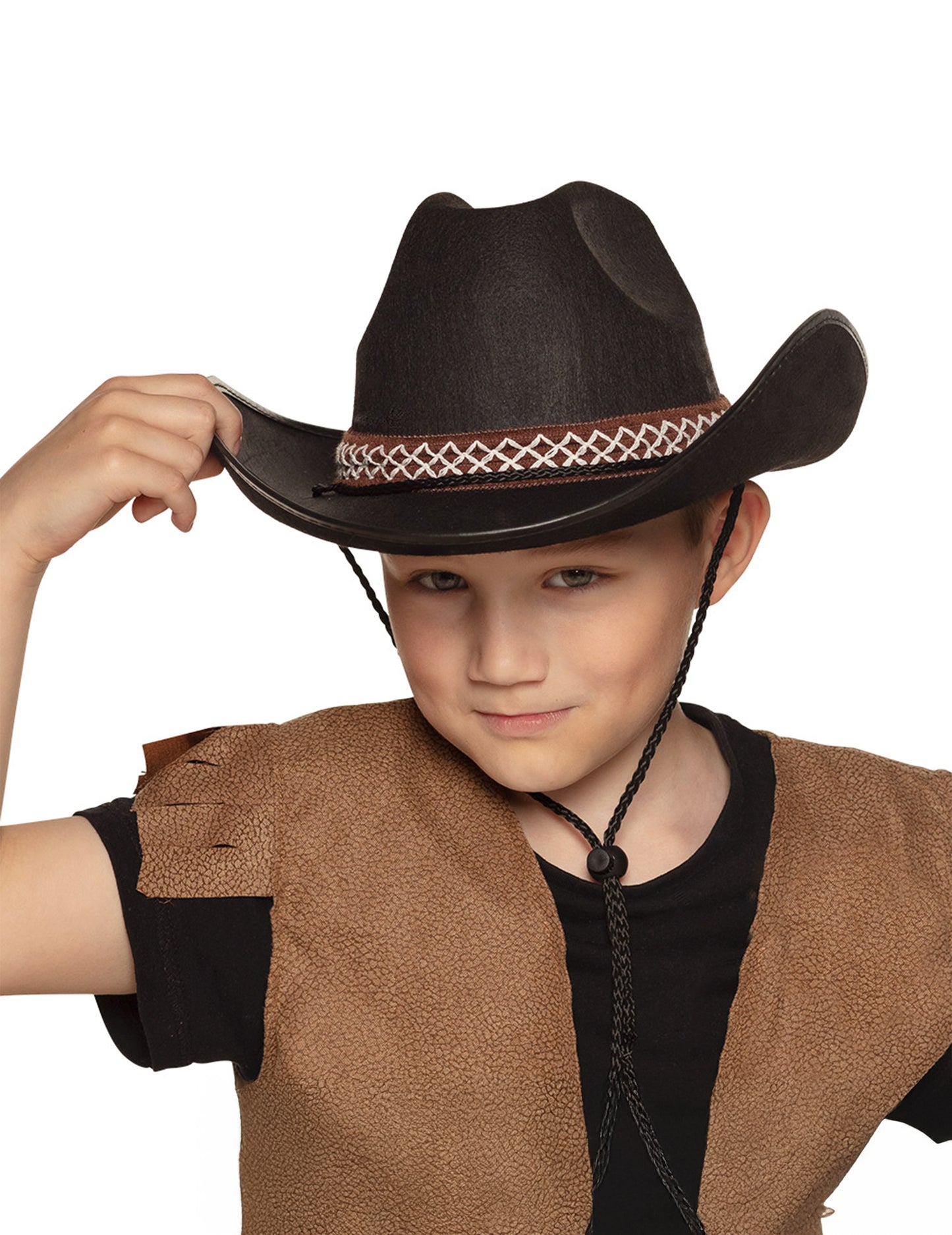 Dětský černý kovbojský klobouk