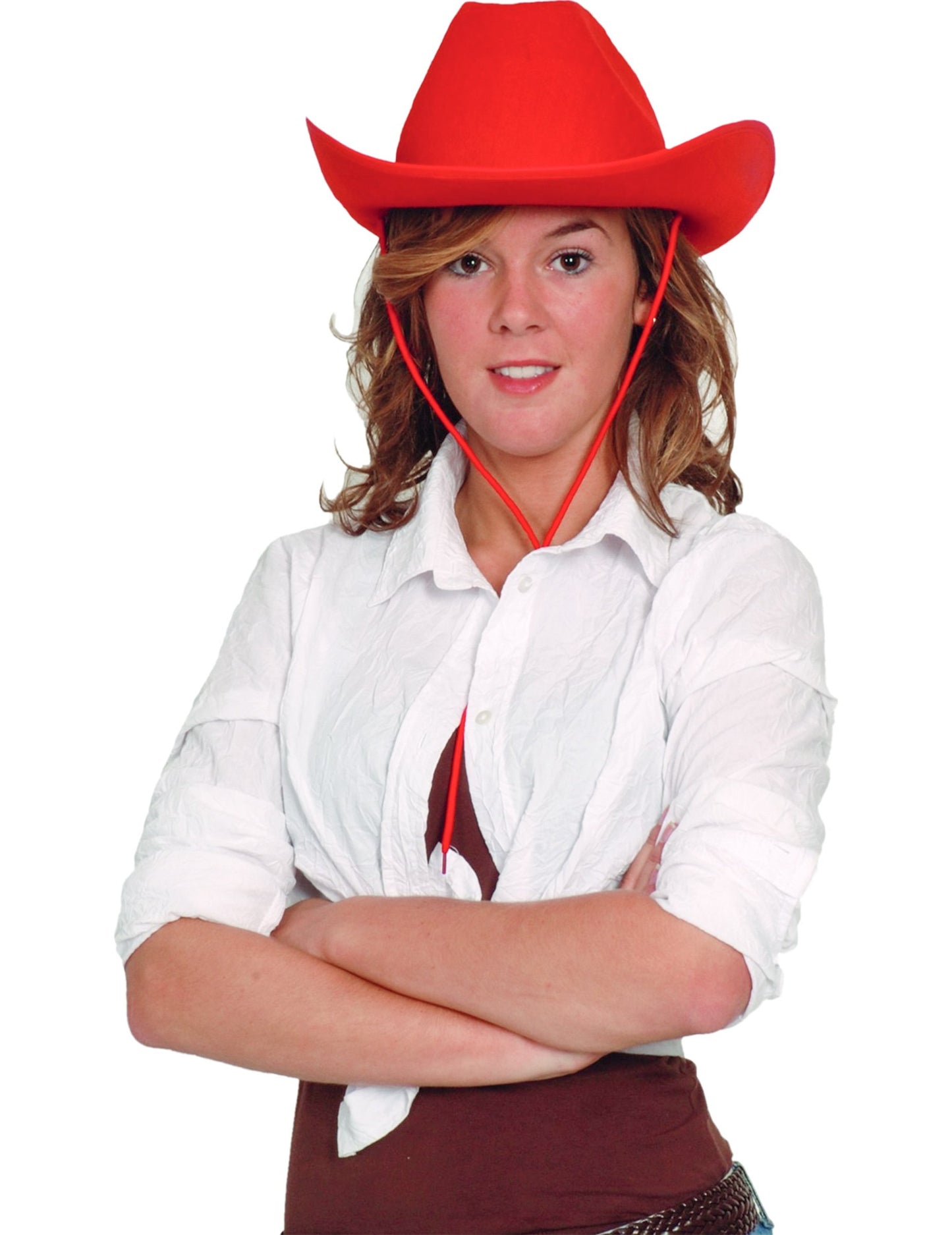 Červený kovbojský klobouk pro dospělé