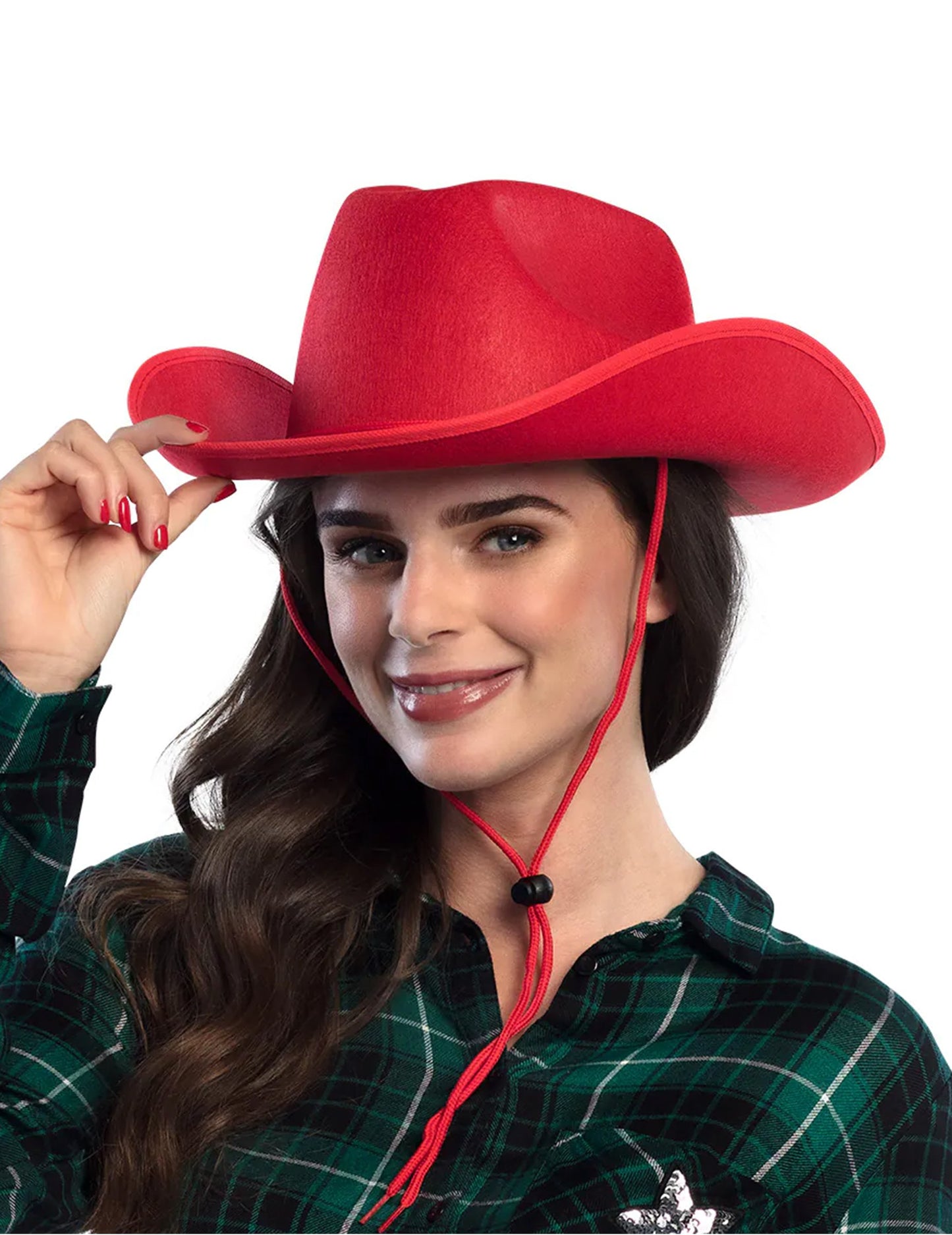 Červený kovbojský klobouk pro dospělé
