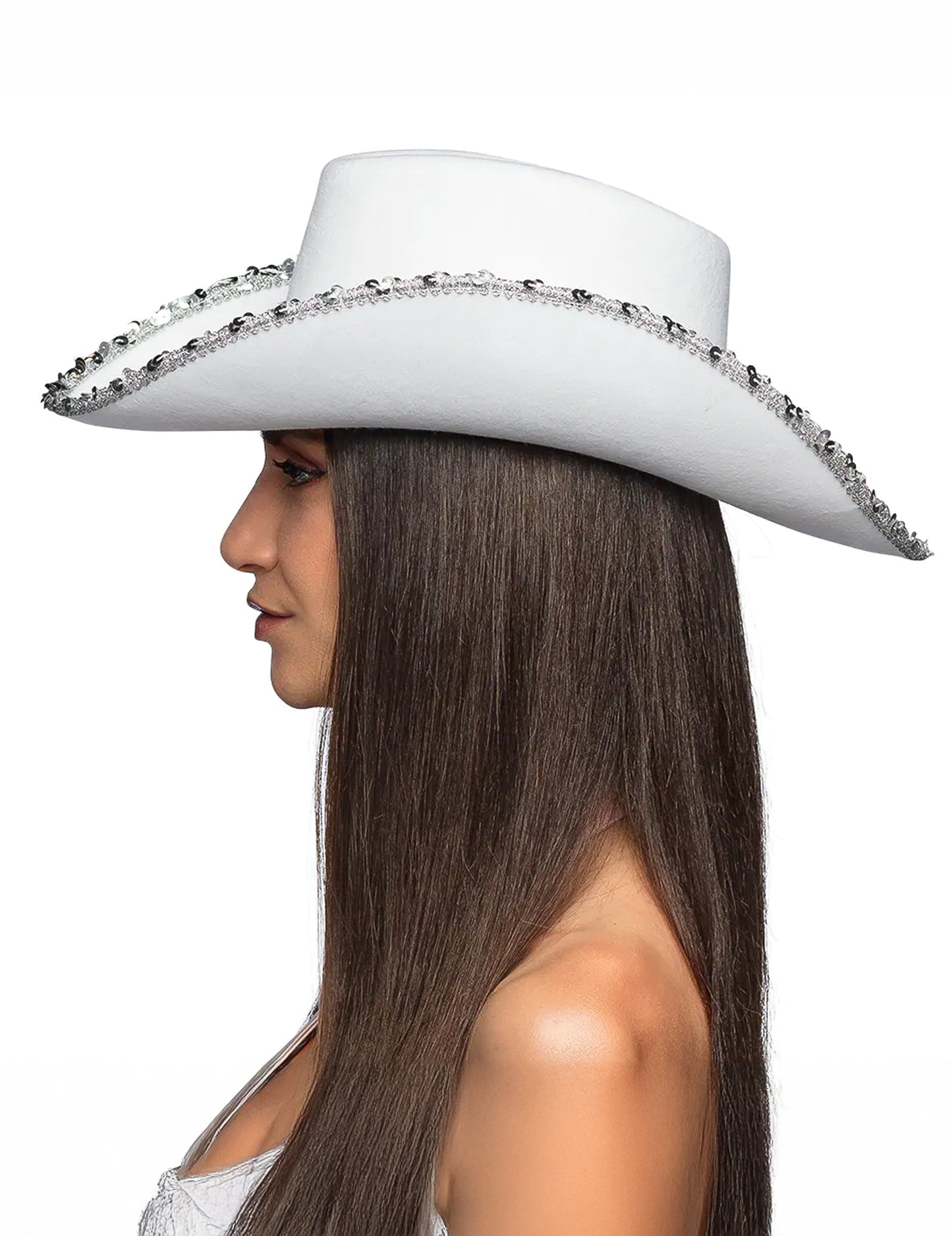 Kovbojský klobouk s kamínky pro dospělé nevěsty