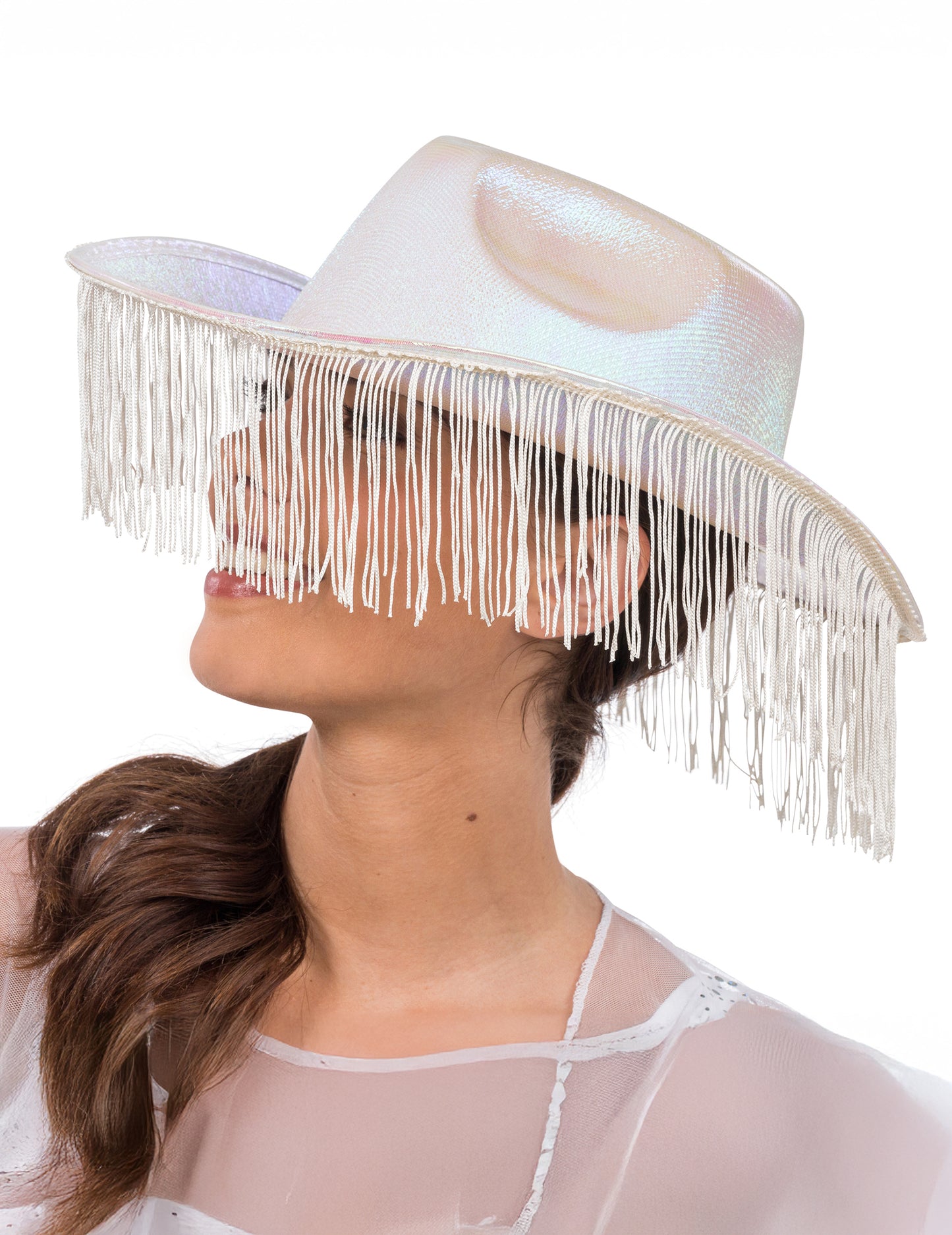 Vue de profil du chapeau de cowboy pour adulte