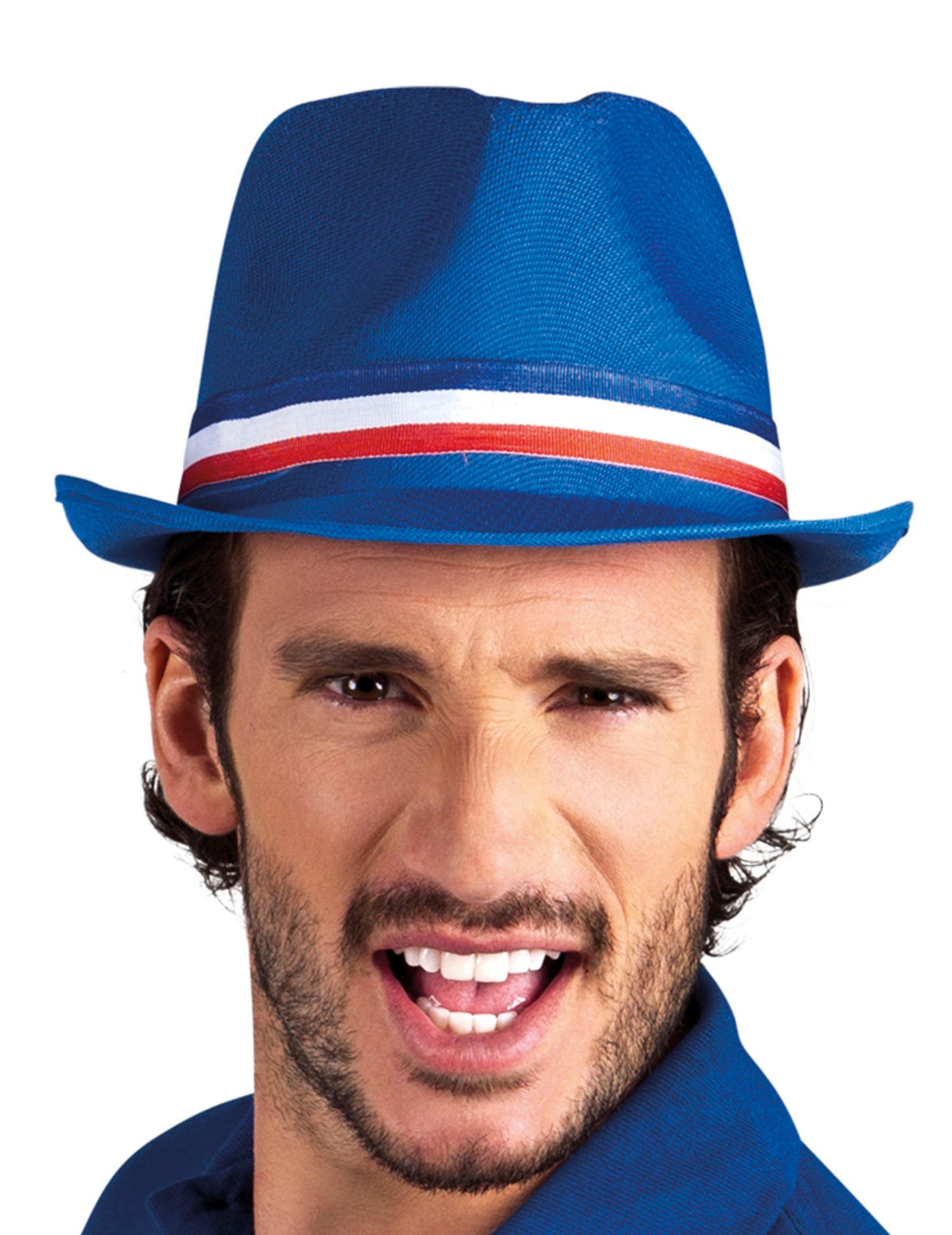 Modrá gangsterská čepice pro francouzské fanoušky