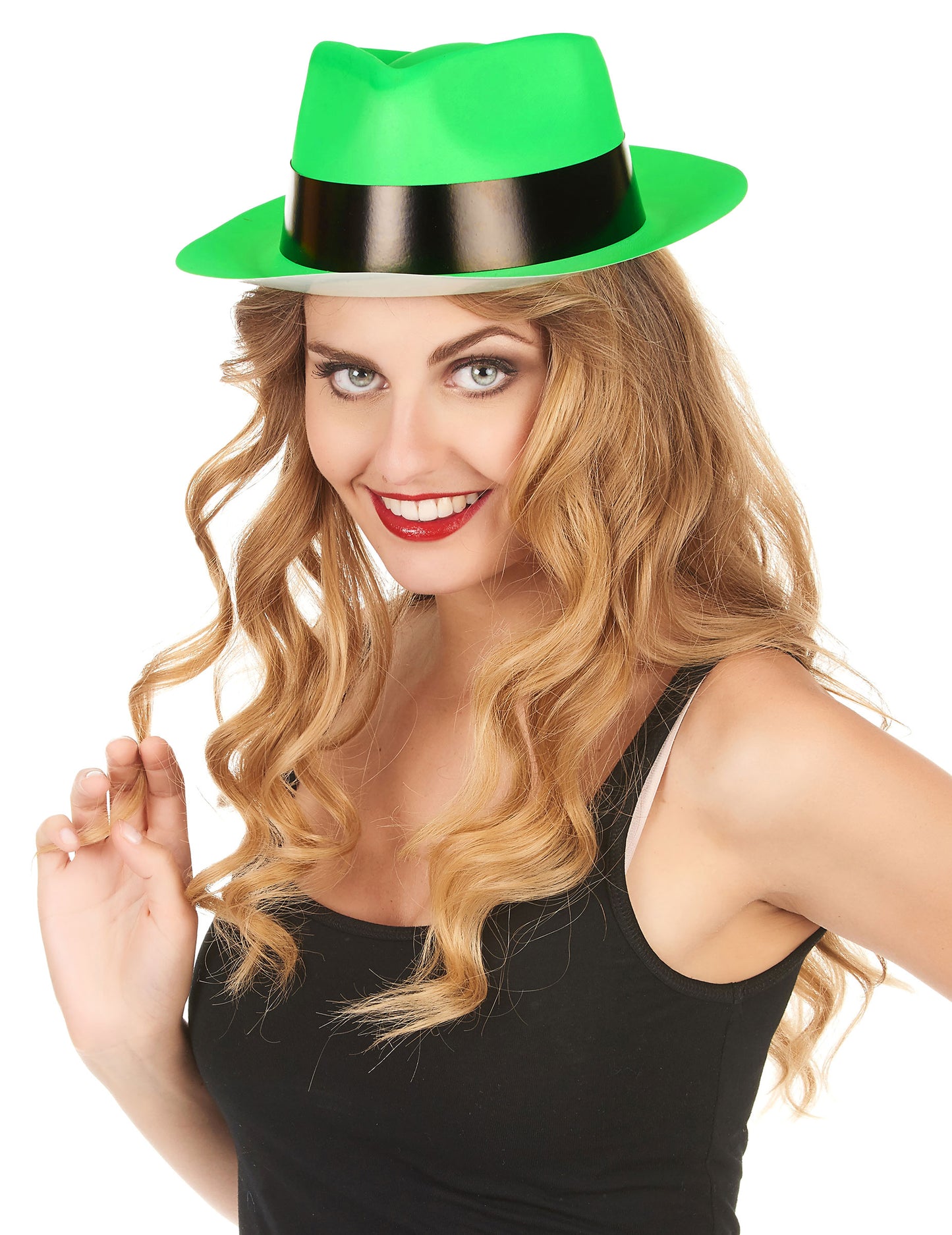 Dospělý neonovo zelený gangsterský klobouk