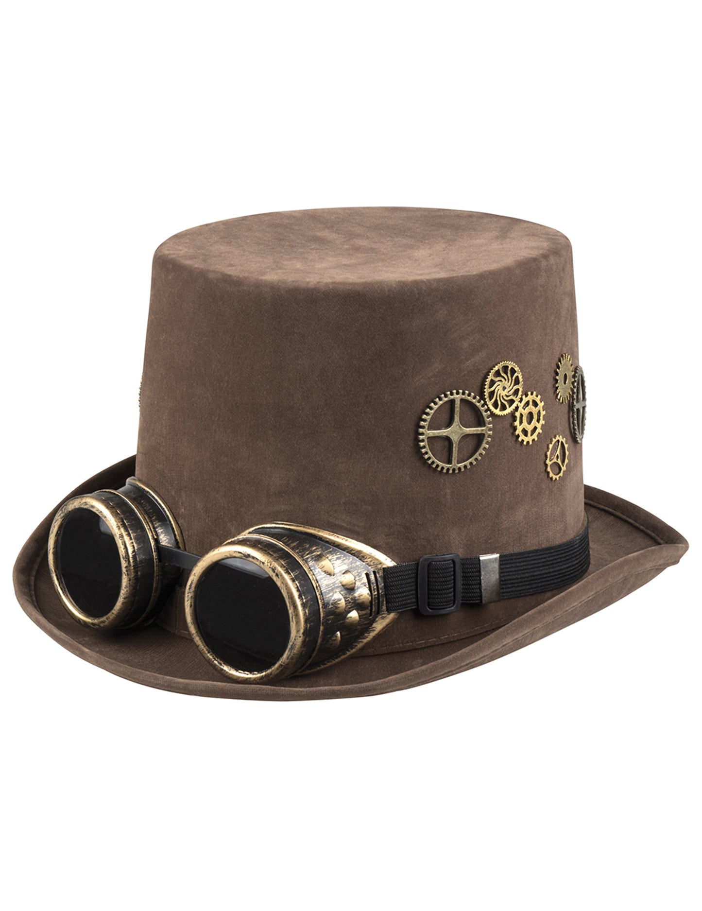 Hnědý top klobouk Bewells Steampunk Adult Steampunk Glasses