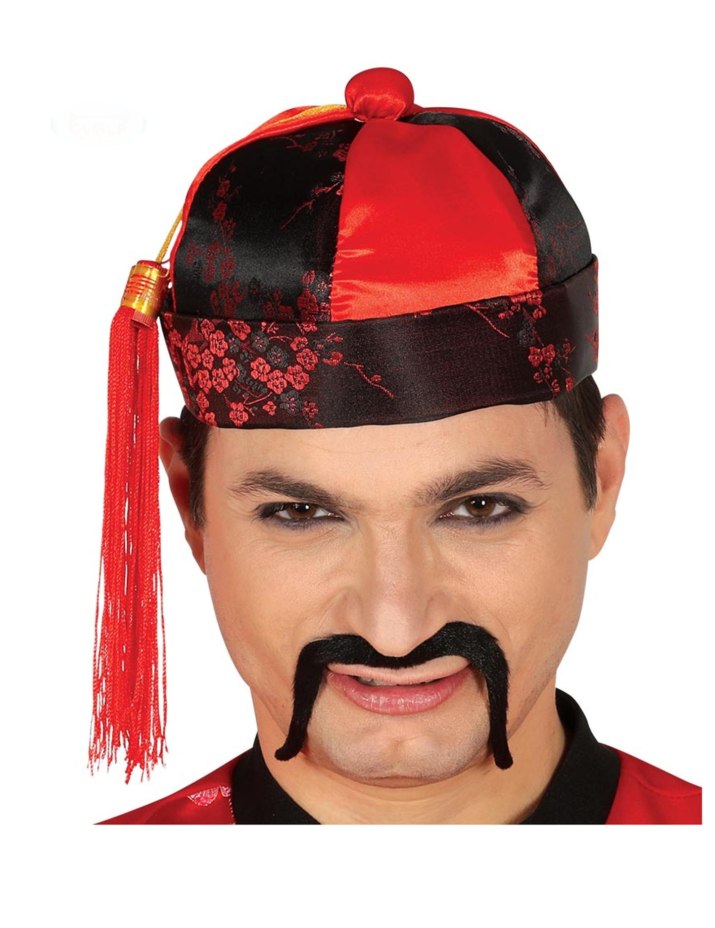 Pánský červeno-černý mandarínkový klobouk