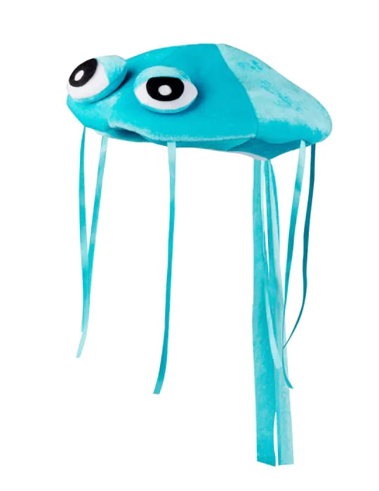 Plyšový modrý klobouk s medúzou pro dospělé