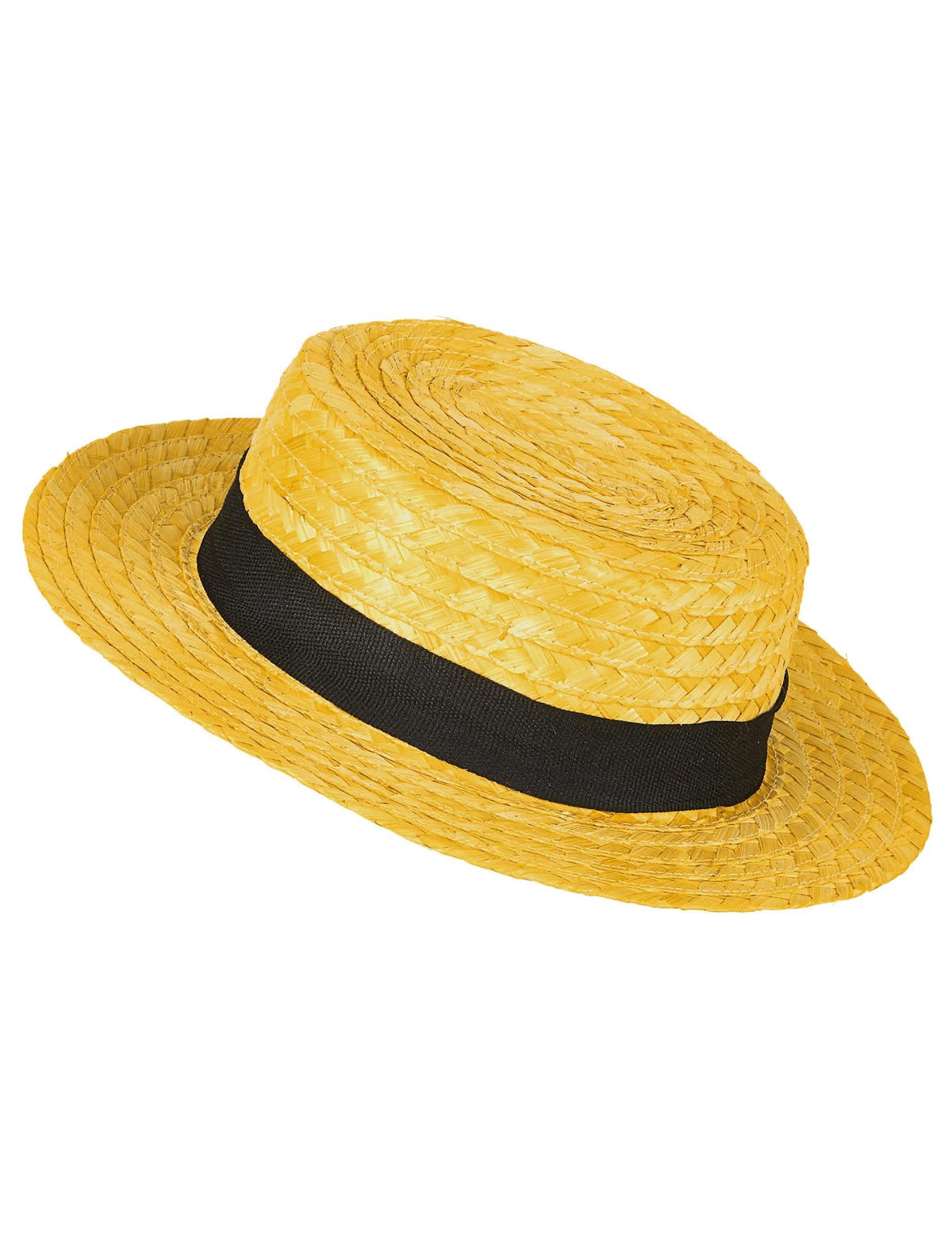 Boční pohled na slaměný canotier