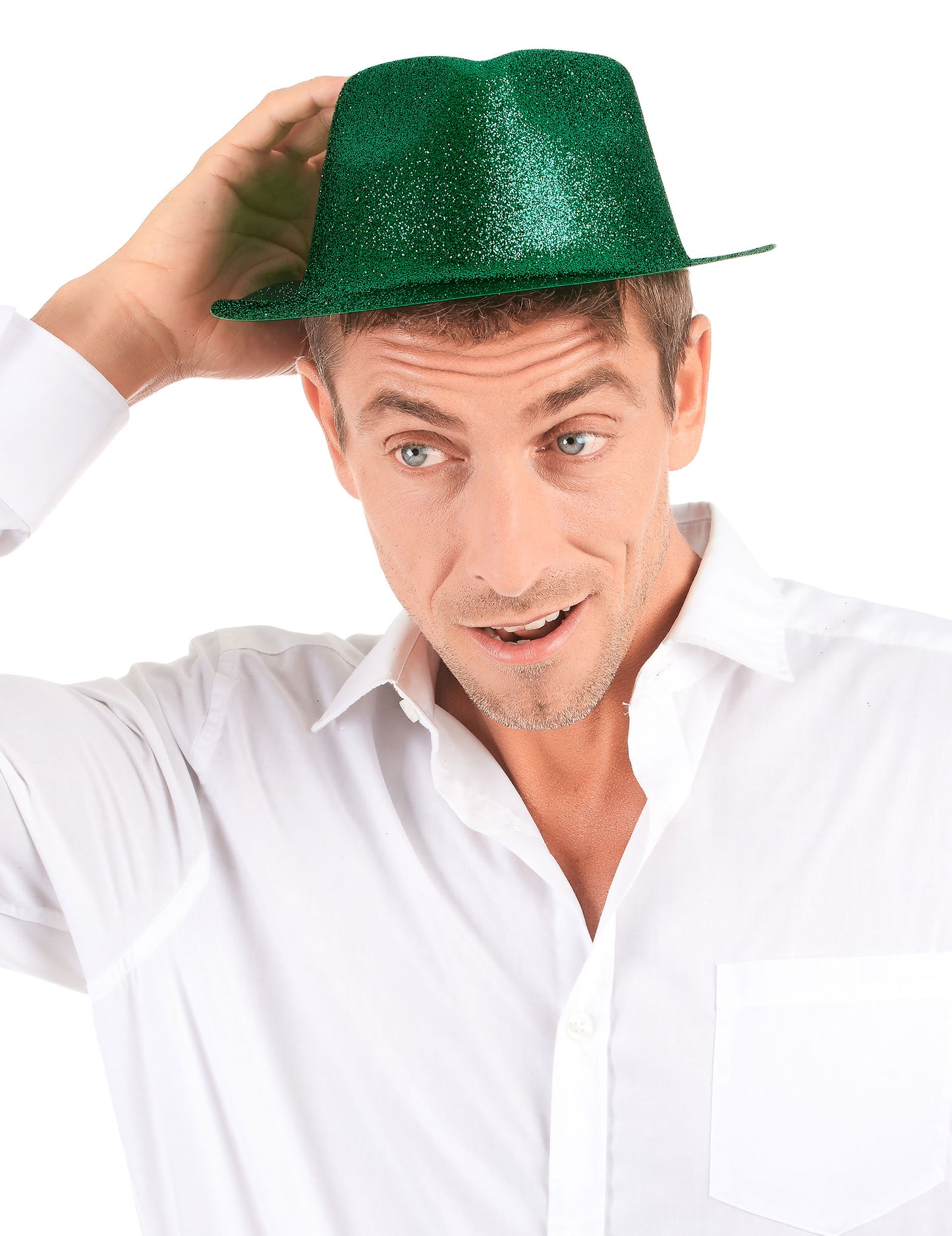 Zelená flitrovaná čepice pro dospělé