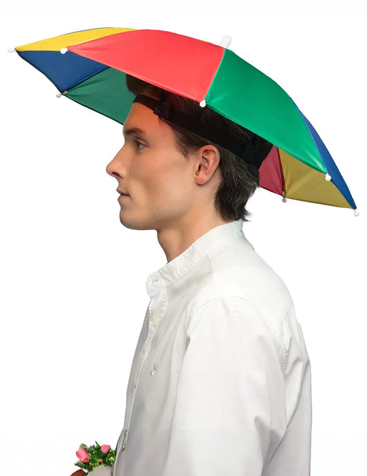 Vue de profil du chapeau parapluie multicolore pour adulte
