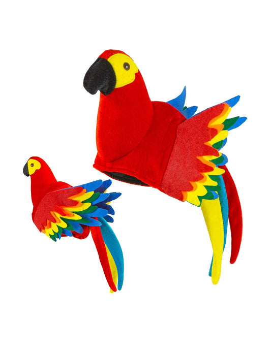 Vue de profil et accessoire du chapeau perroquet