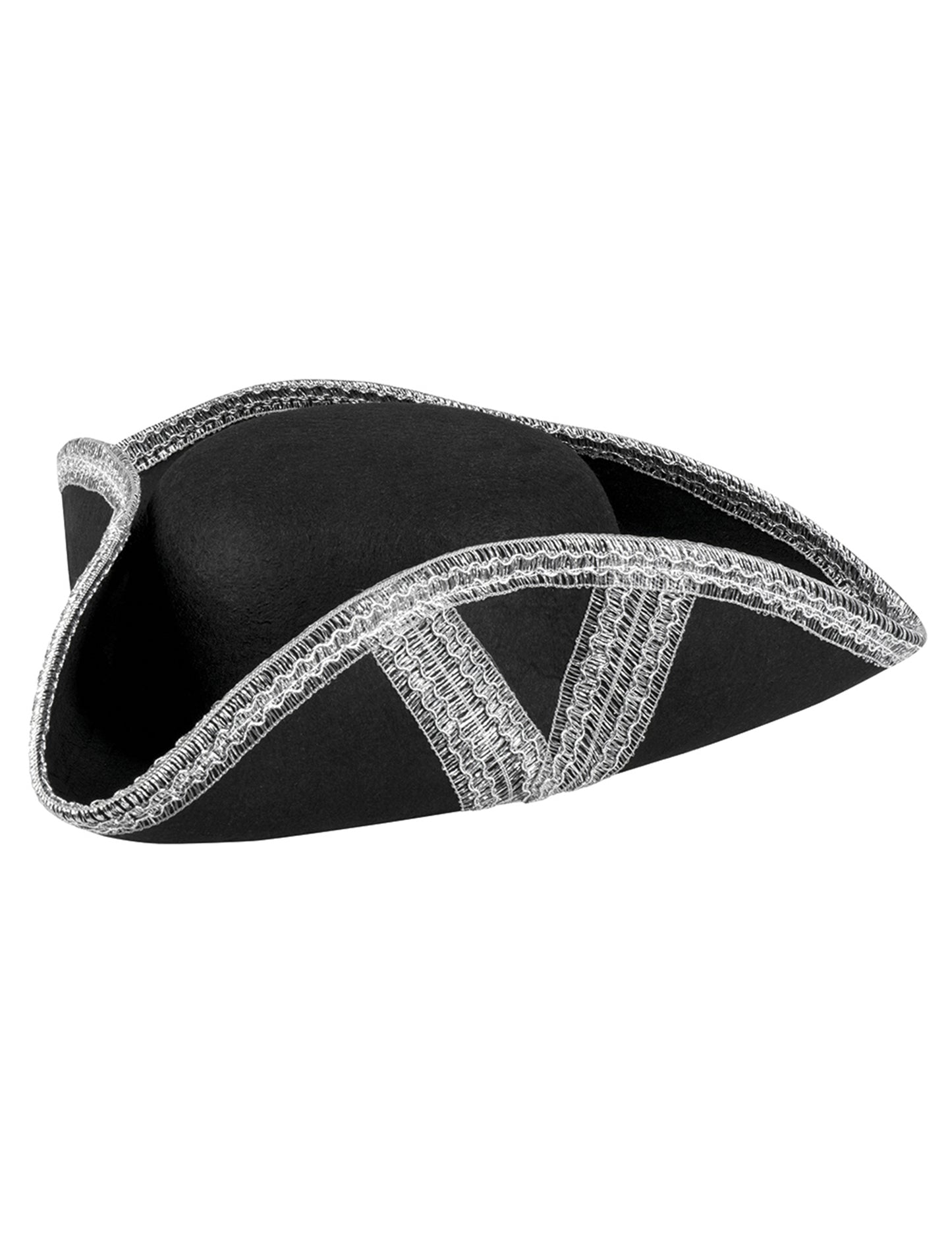 Pirátský klobouk pro dospělé se stříbrným lemováním