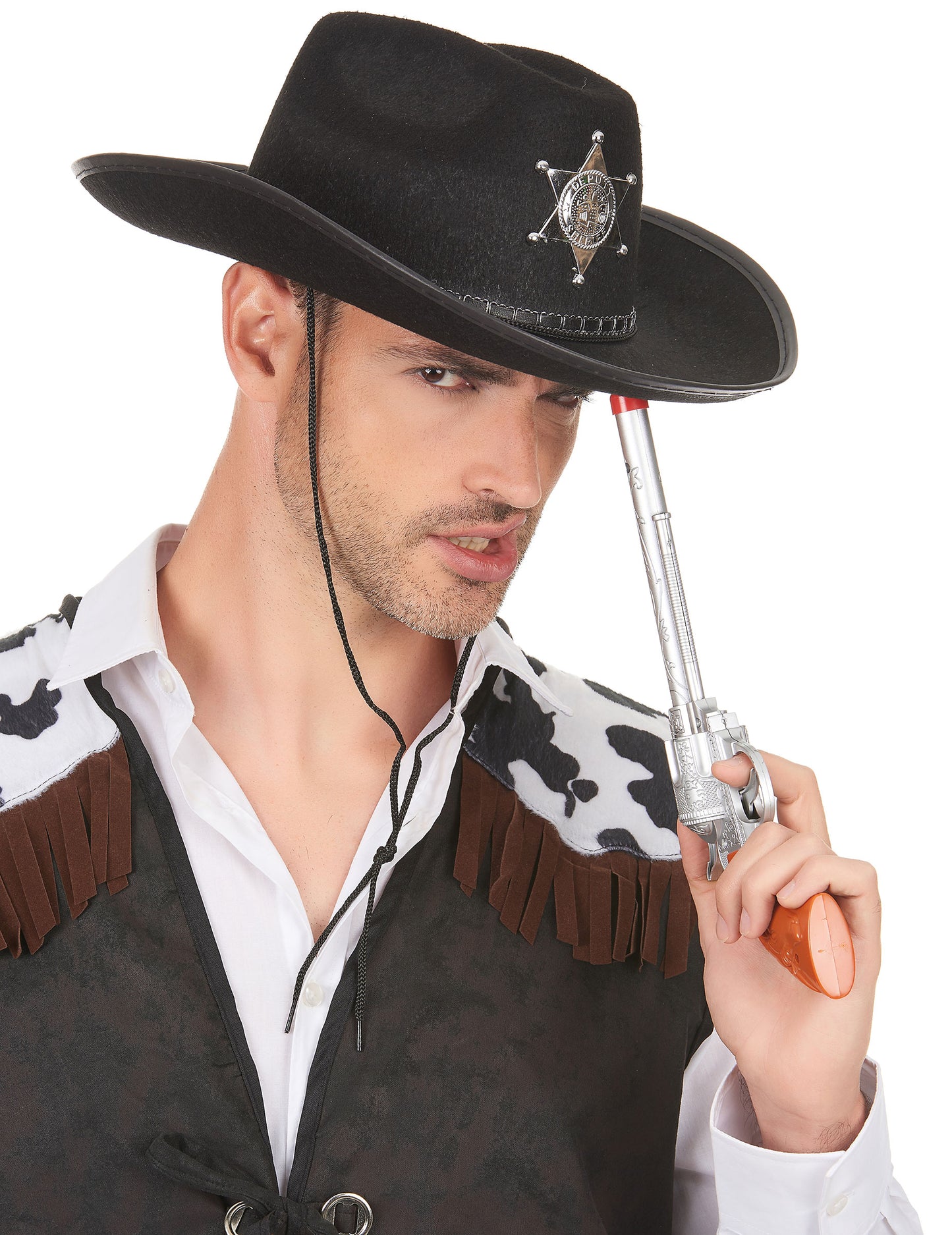 Dospělý černý šerifský klobouk