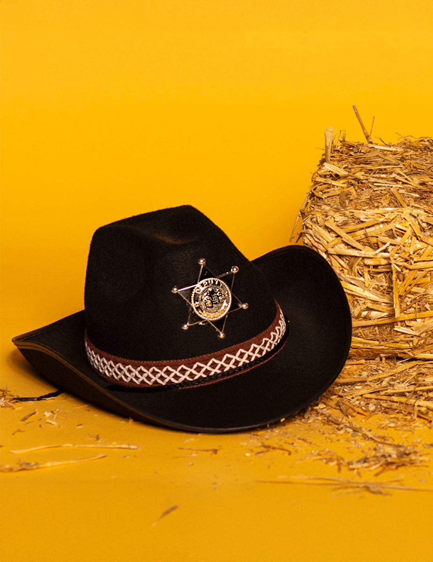 Černý šerifský klobouk pro chlapce