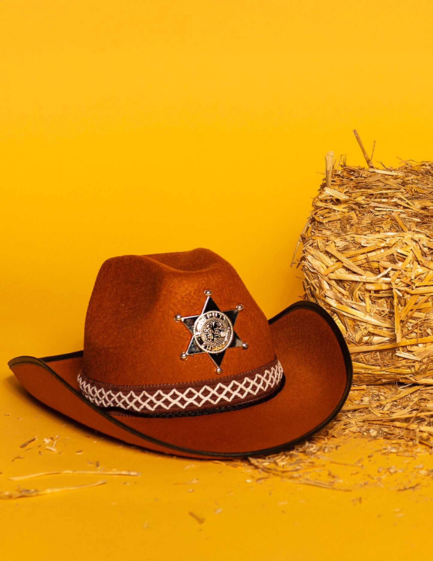 Hnědá šerifská čepice pro děti