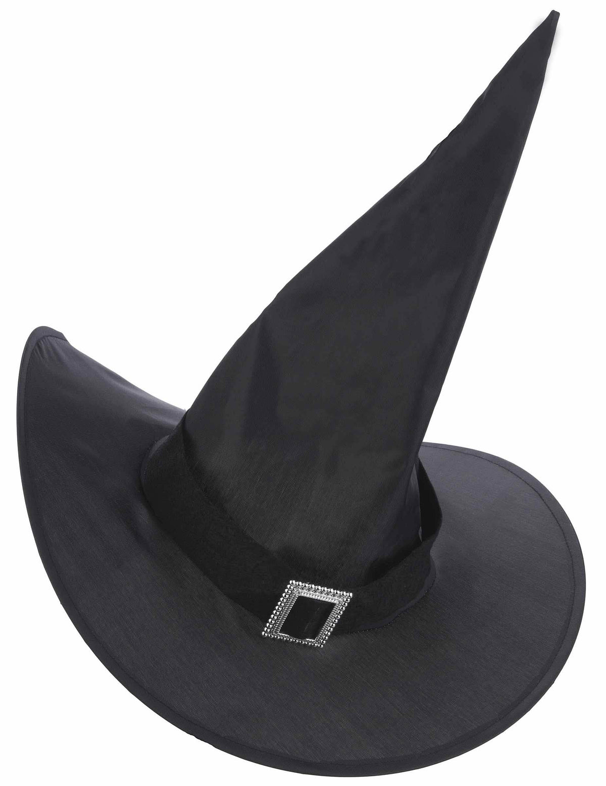 Boční pohled na čarodějnický klobouk s přezkou pro dospělý halloween