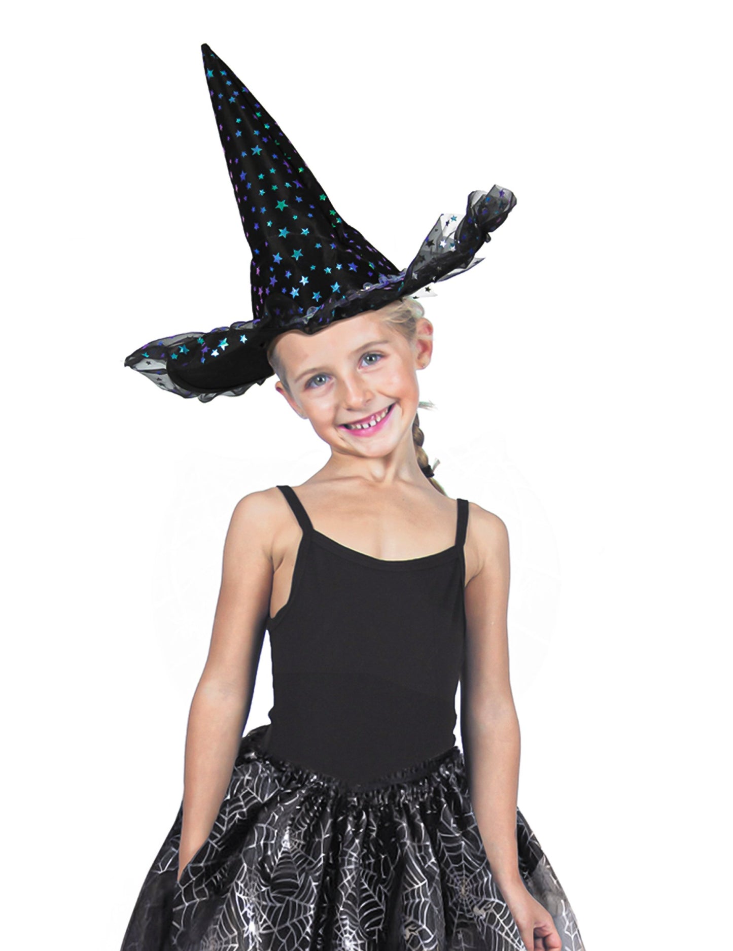 Luxusní duhový čarodějnický klobouk s hvězdami pro děti