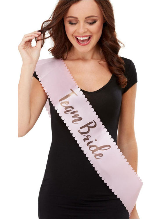 Růžová šerpa pro dospělé na rozlučku se svobodou pro tým nevěsty