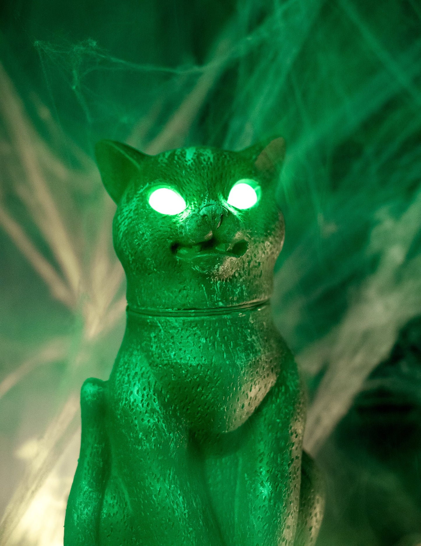 Černá kočka s jasnýma očima, zvukem a světlem 30 cm