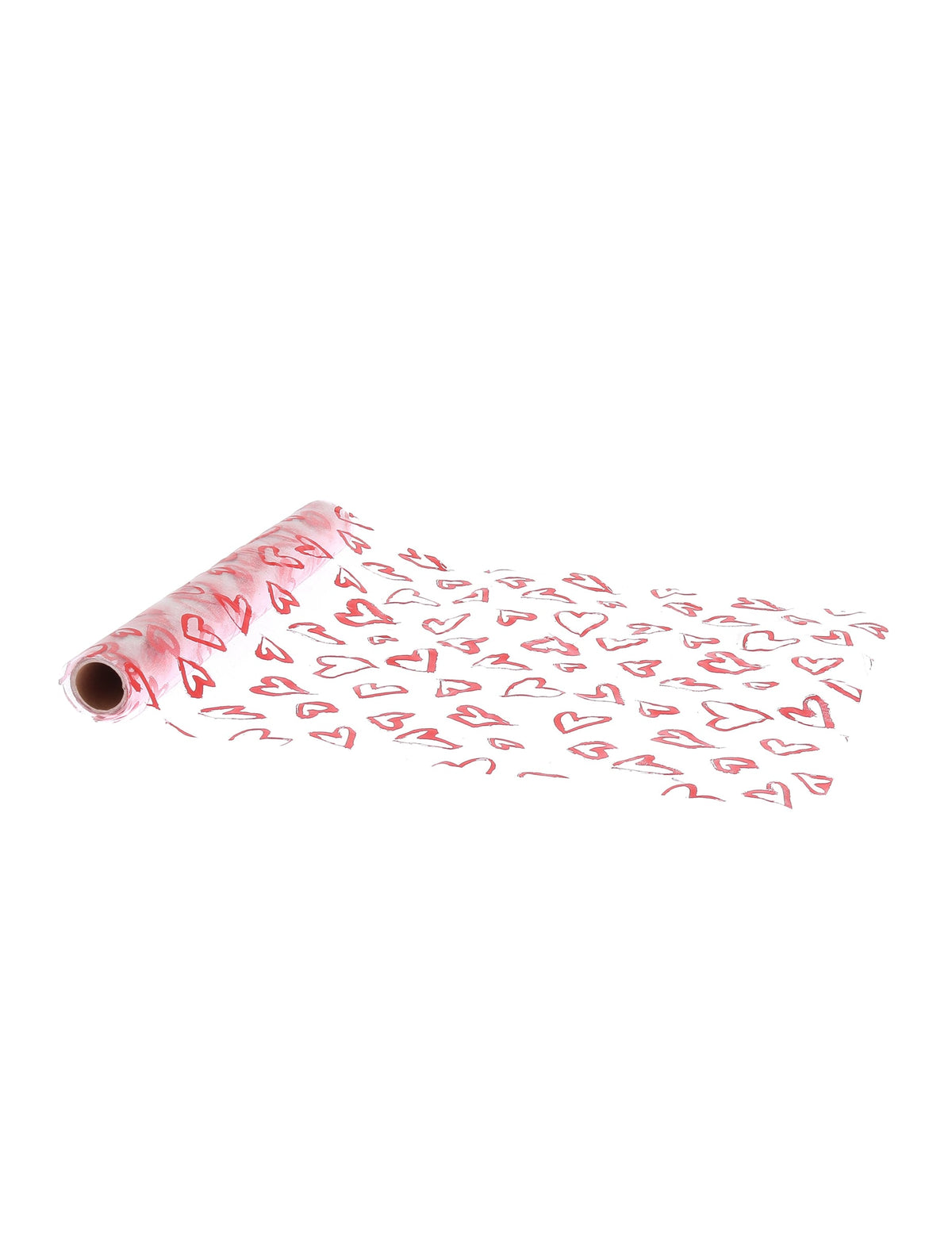 Chemin de table cœurs rouges métallisés en organza