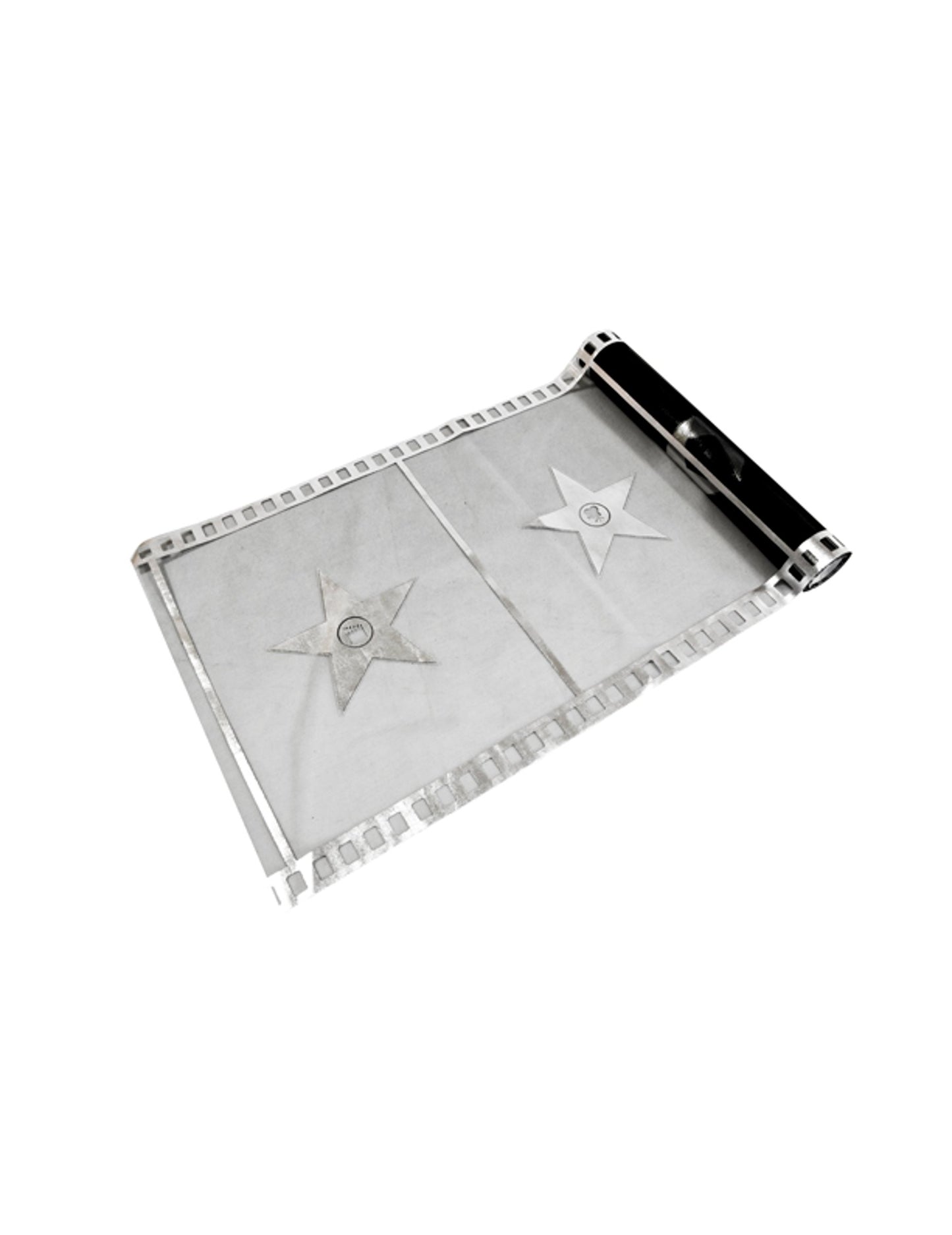 Černý organzový běhoun na stůl kino 28 cm x 5 m vzorovaná fólie