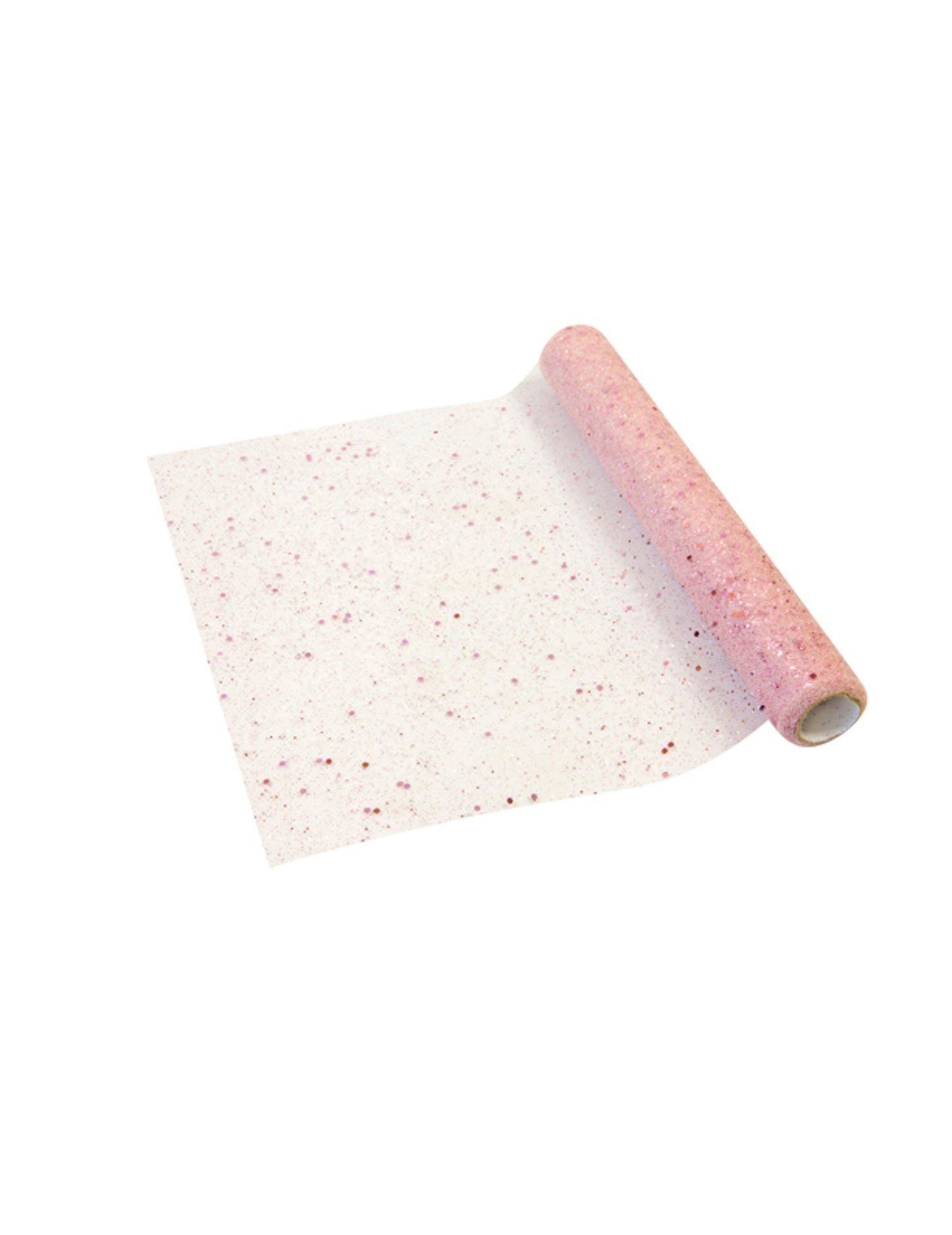 Růžový tylový běhoun na stůl s flitry z růžového zlata 28 cm x 5 m party dekorace