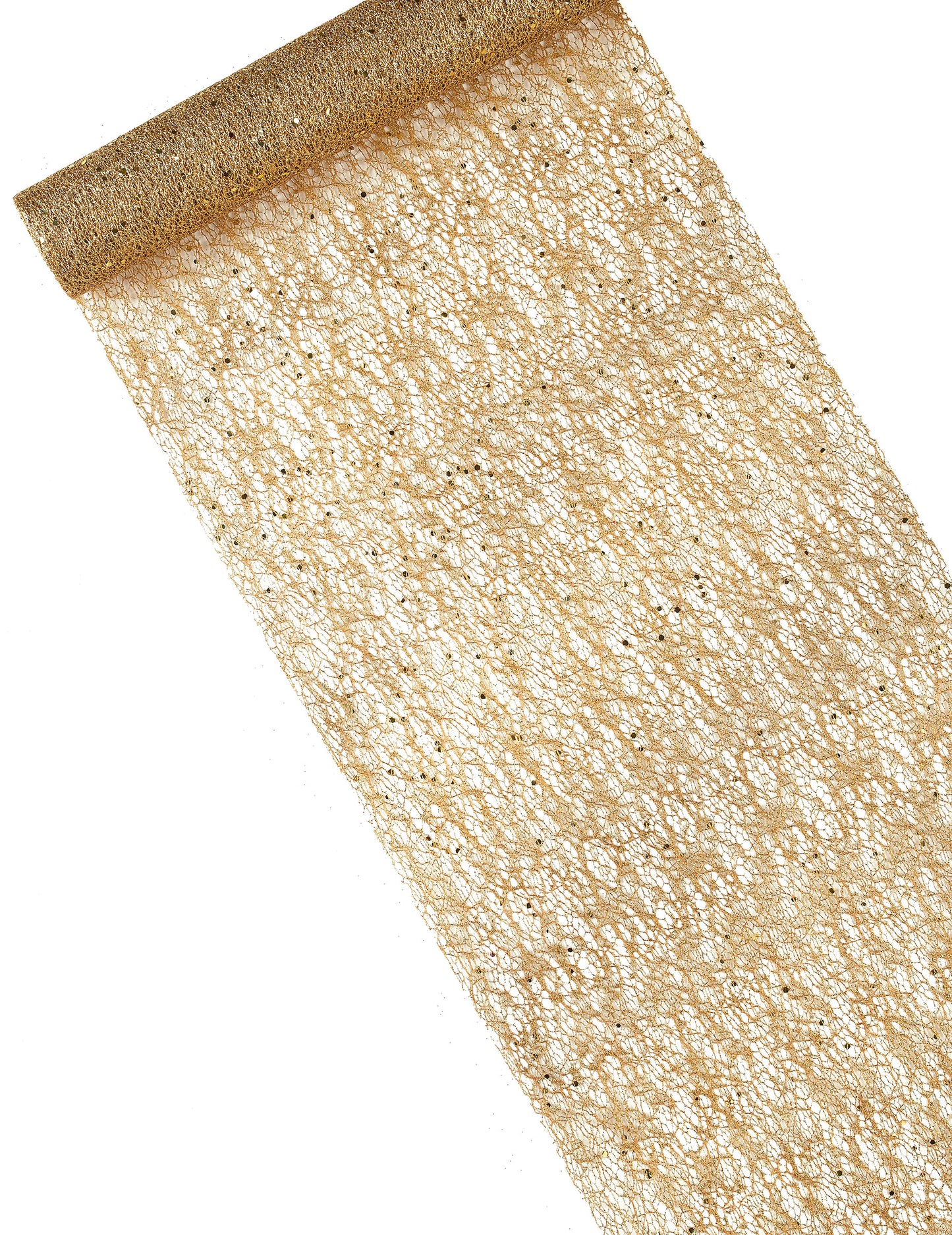 Metalický zlatý běhoun na stůl 28 cm x 5 m