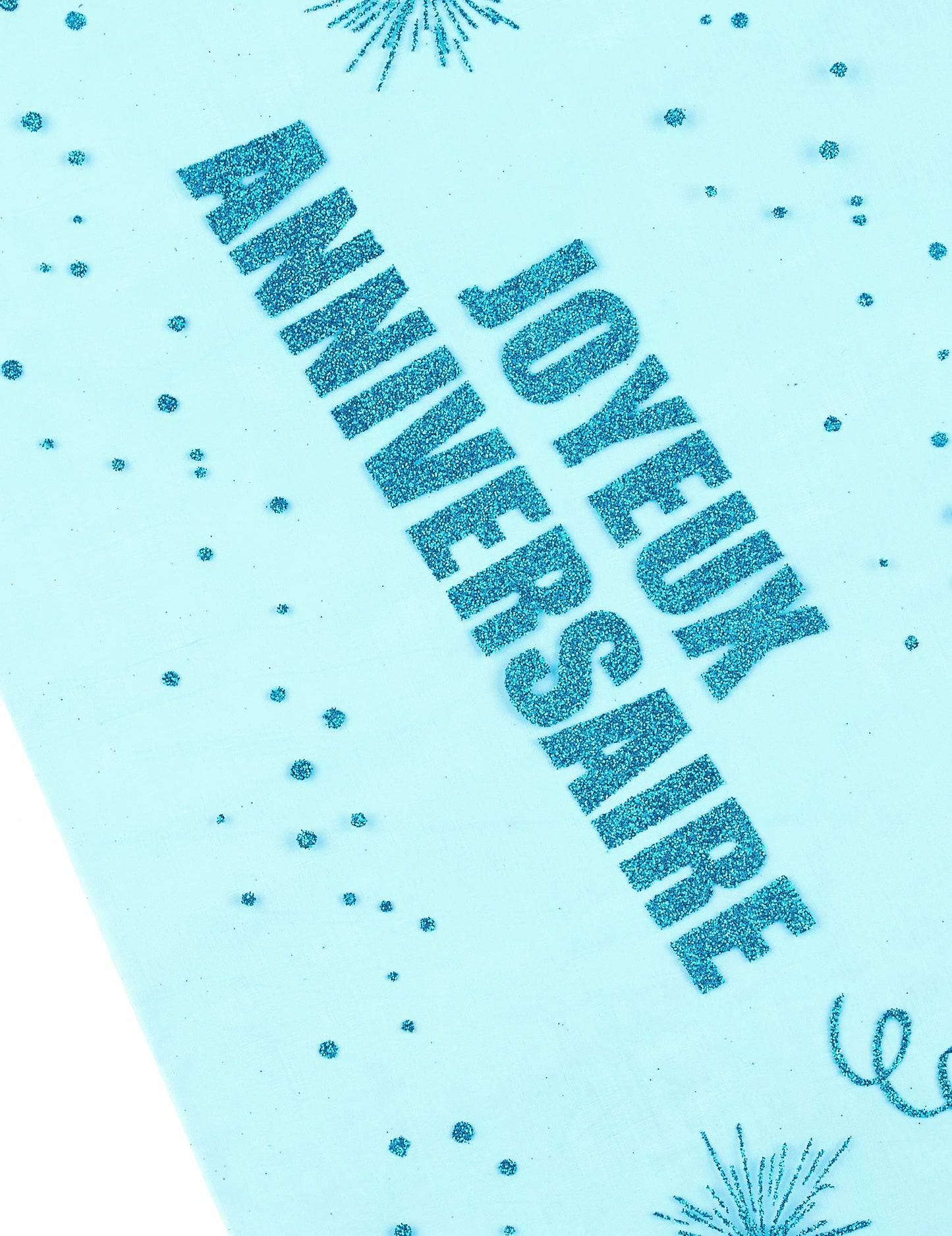 Organzový běhoun k narozeninám tyrkysový 29 cm x 5 m flitry