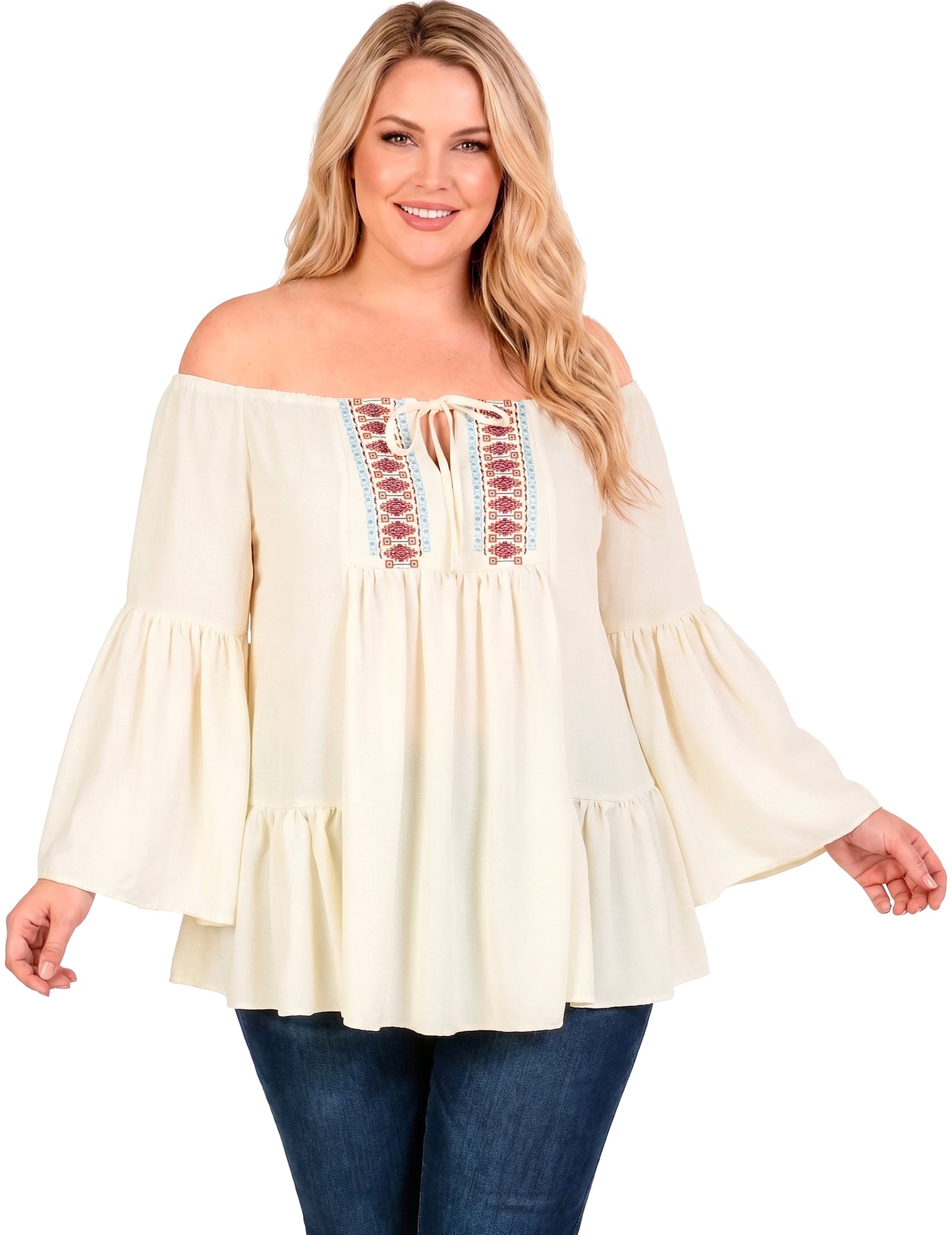 Damen 60er Hippie Shirt schulterfrei
