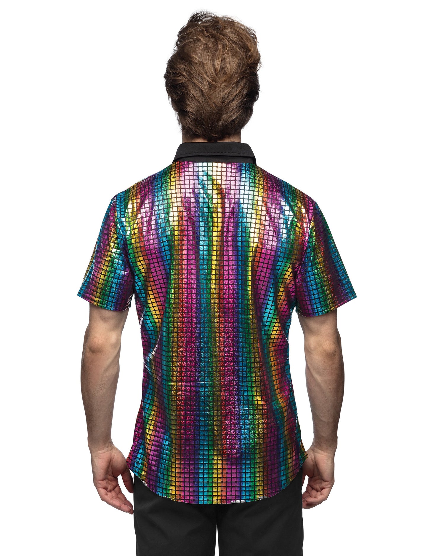 Pánské tričko s duhovým motivem disco koule