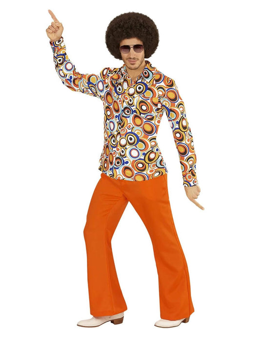 Pánské tričko s groovy motivem bublin ve stylu 70. let