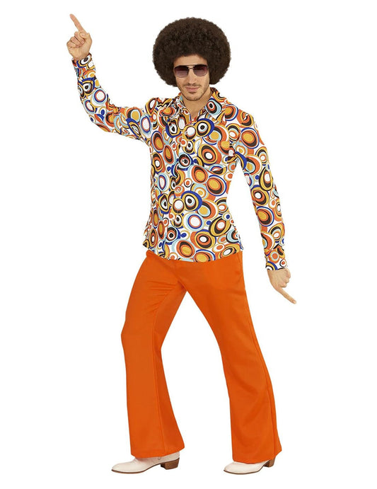 Pánské tričko s groovy motivem bublin ve stylu 70. let