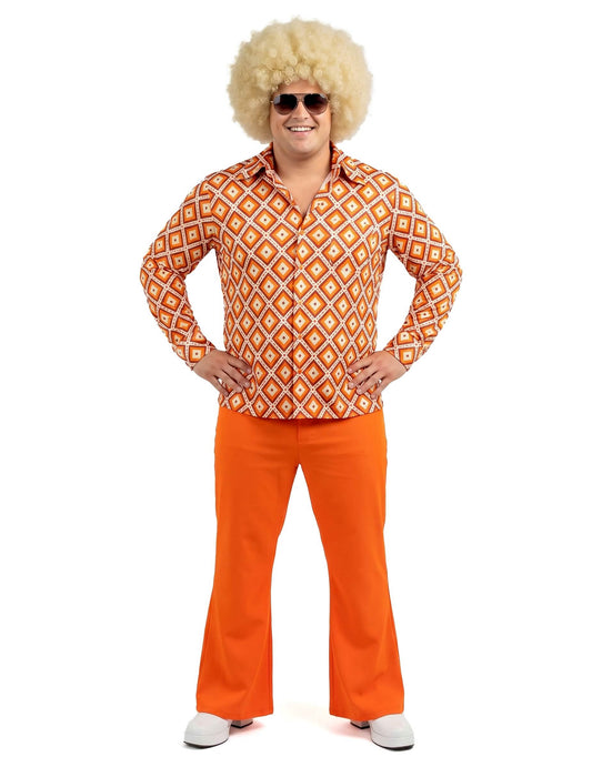 Pánské groovy retro tričko ve stylu 70. let