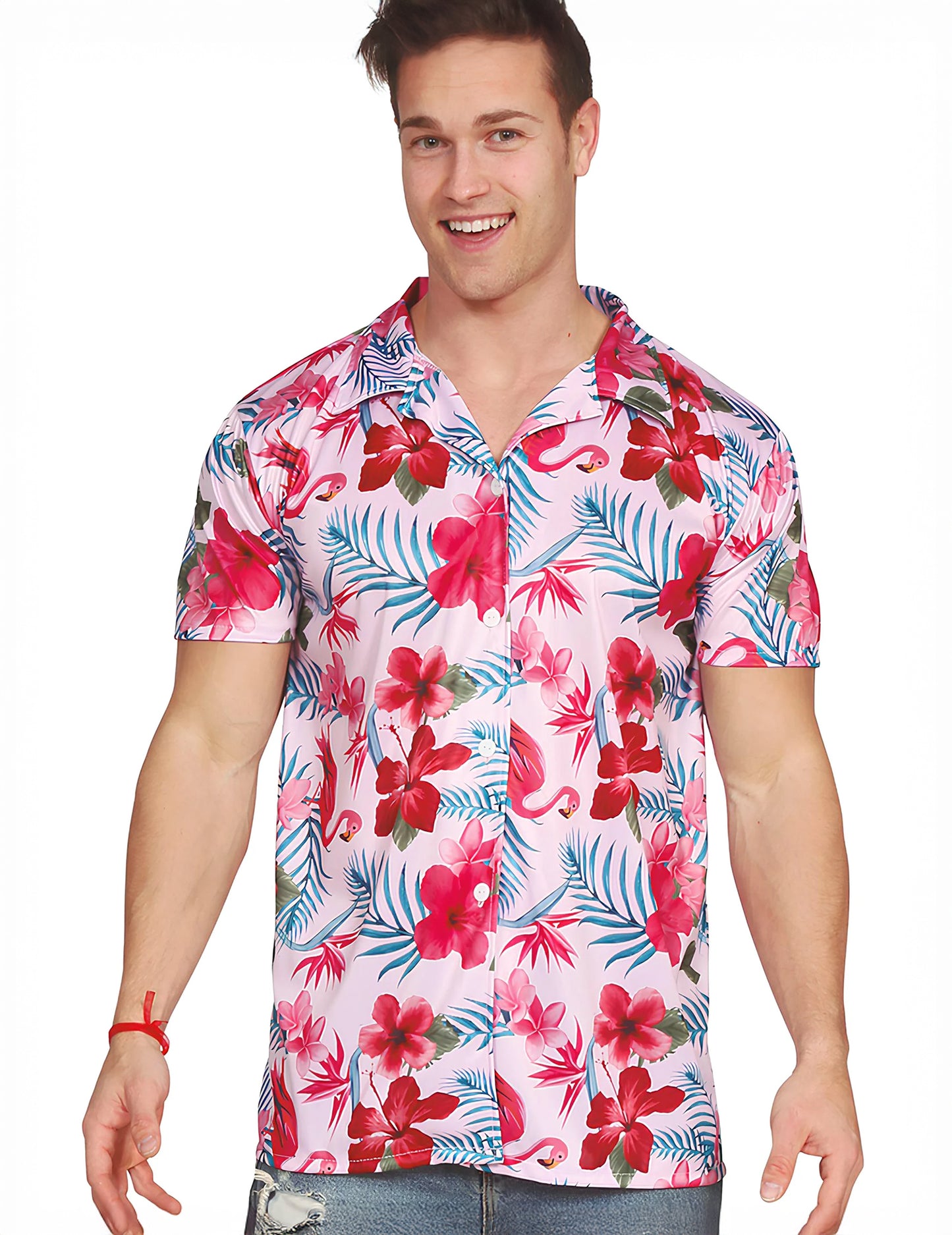 Chemise Hawaïenne Flamant Rose Adulte