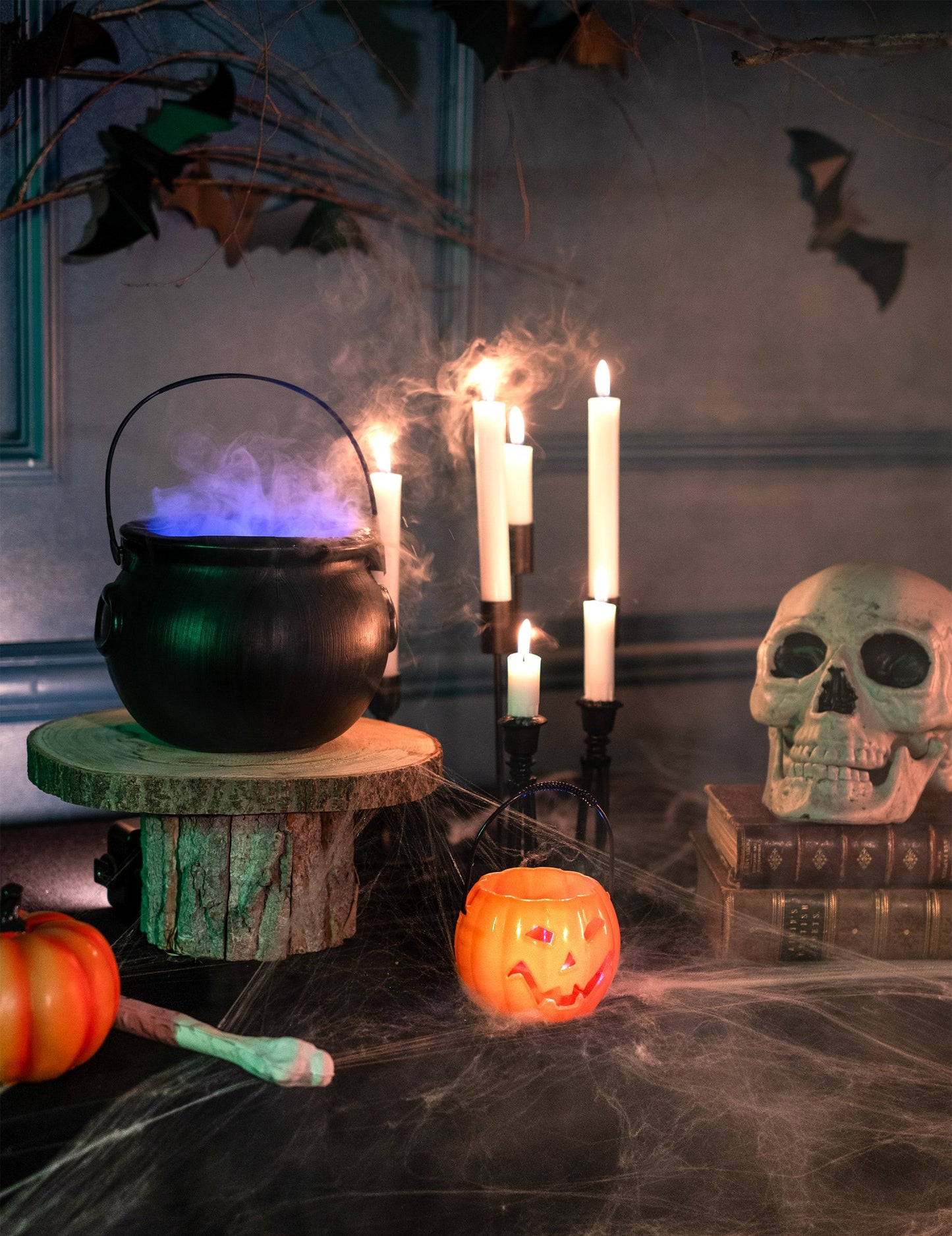 Halloweenské dýňové světlo 10 cm