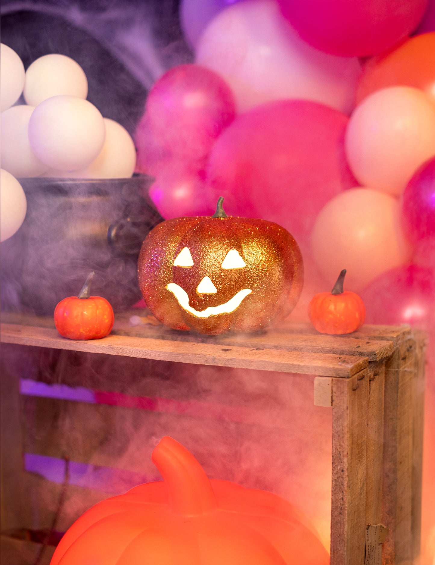 Halloweenské dýňové světlo 17 cm