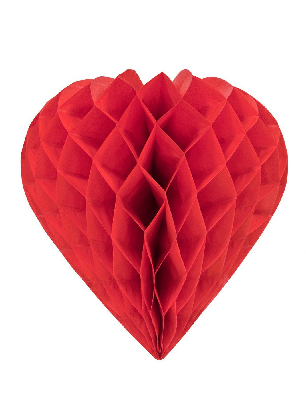 Suspension cœur en papier alvéolé pour décoration rouge