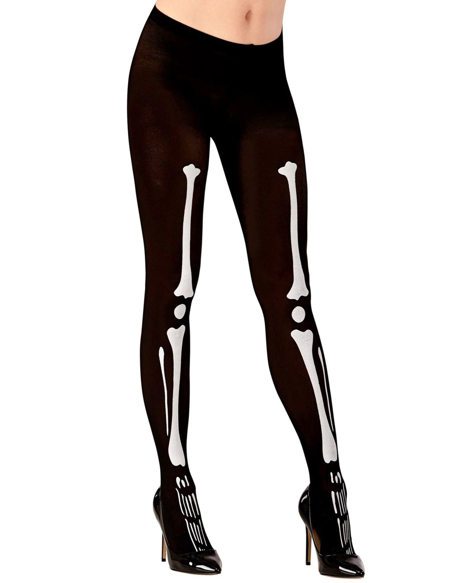 Halloweenské punčocháče s kostlivci pro ženy