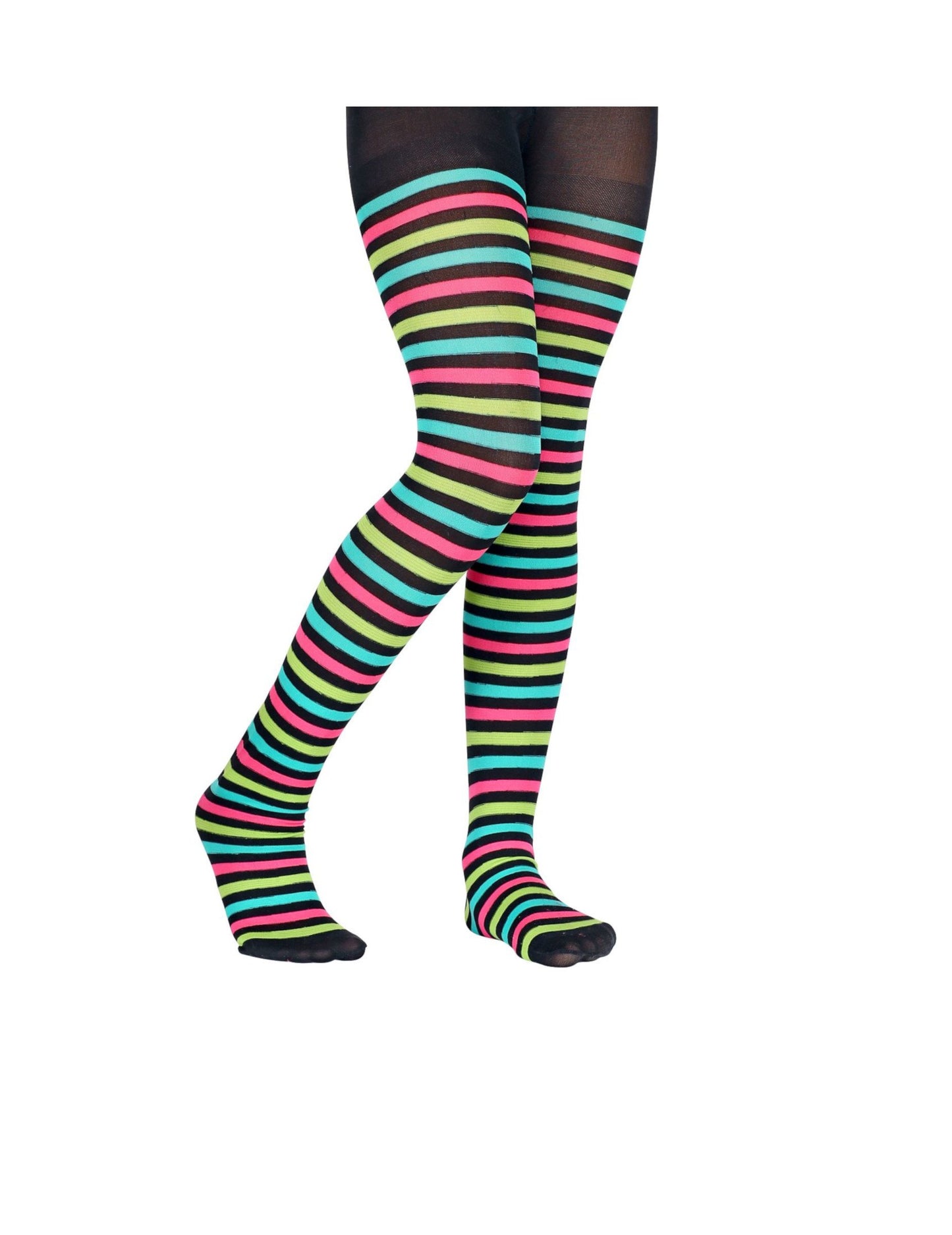 Dětské vícebarevné pruhované punčocháče