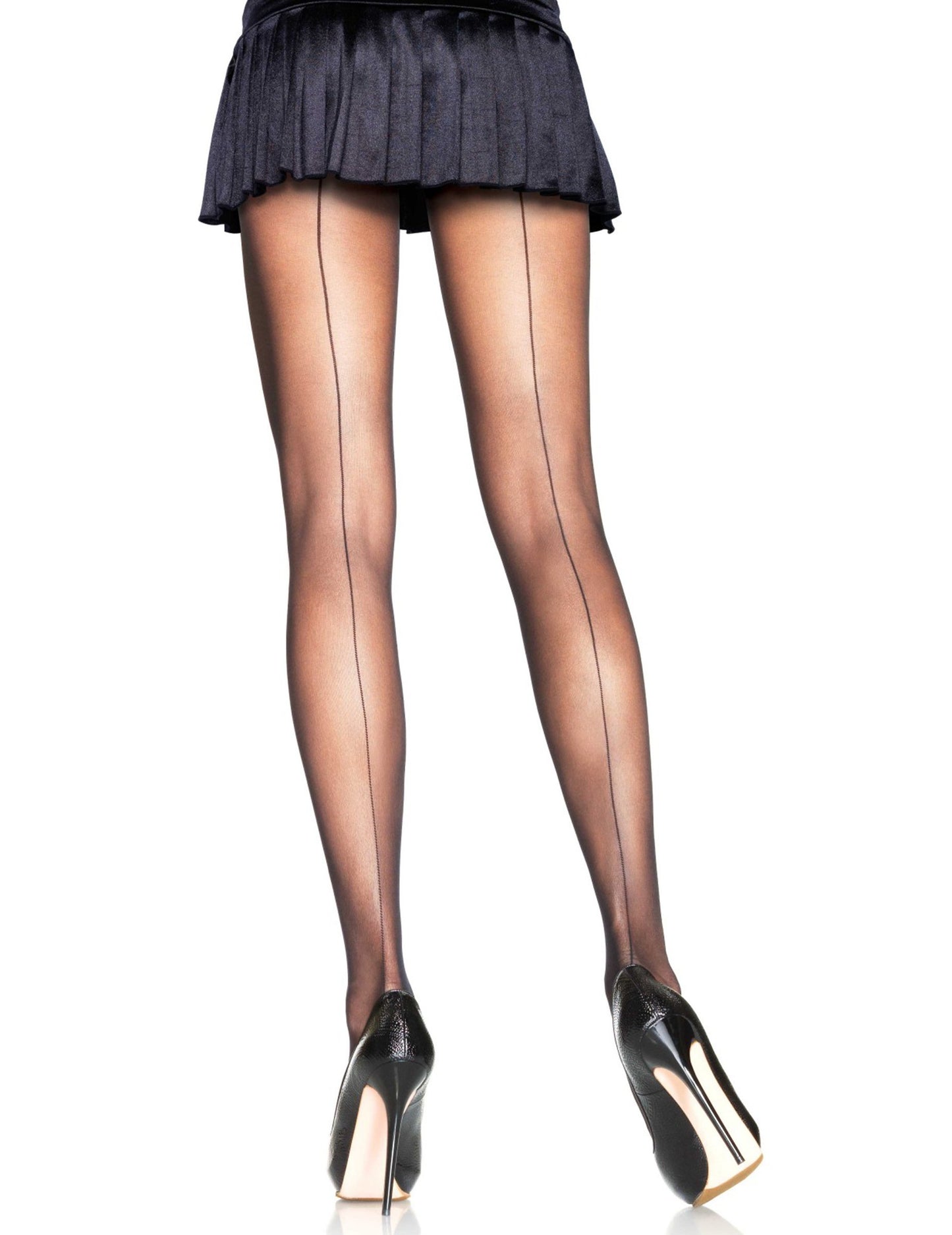 Dámské černé punčocháče se švy