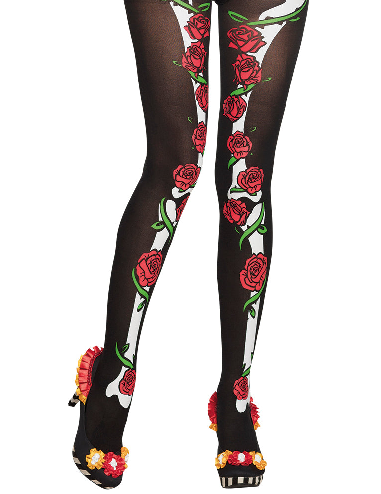 Černé punčocháče sexy žena dia de los muertos