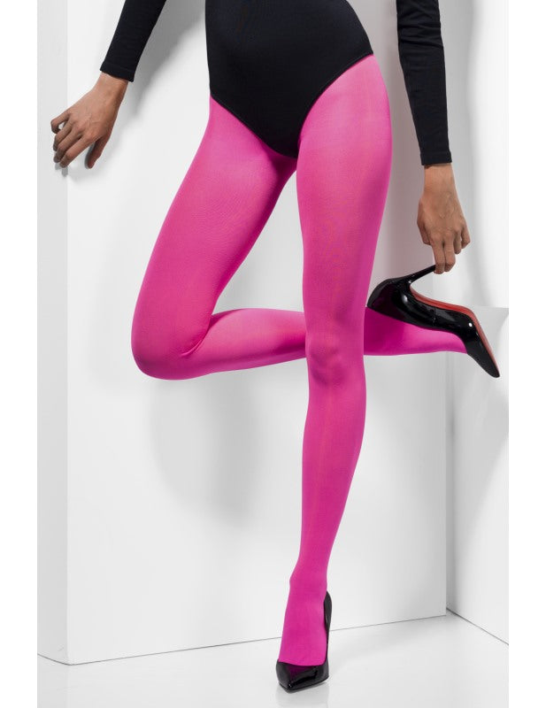 Růžové neprůhledné punčocháče pro dospělé