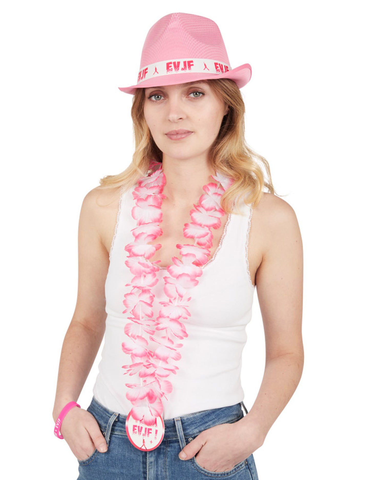 Náhrdelník s růžovým květem pro rozlučku se svobodou