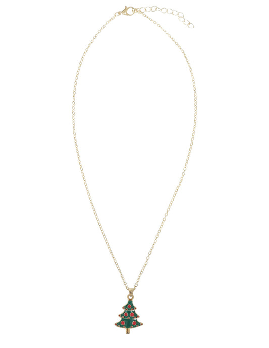 Vue à plat du collier métallique sapin de Noël