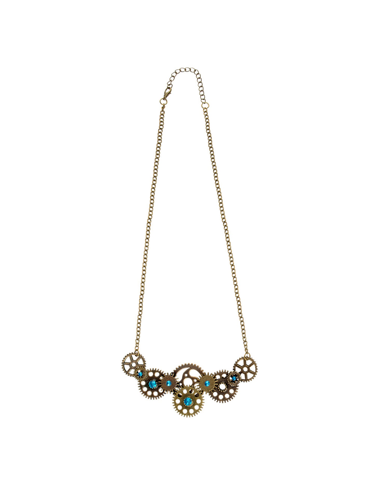 Steampunk náhrdelník pro dospělé v modré barvě