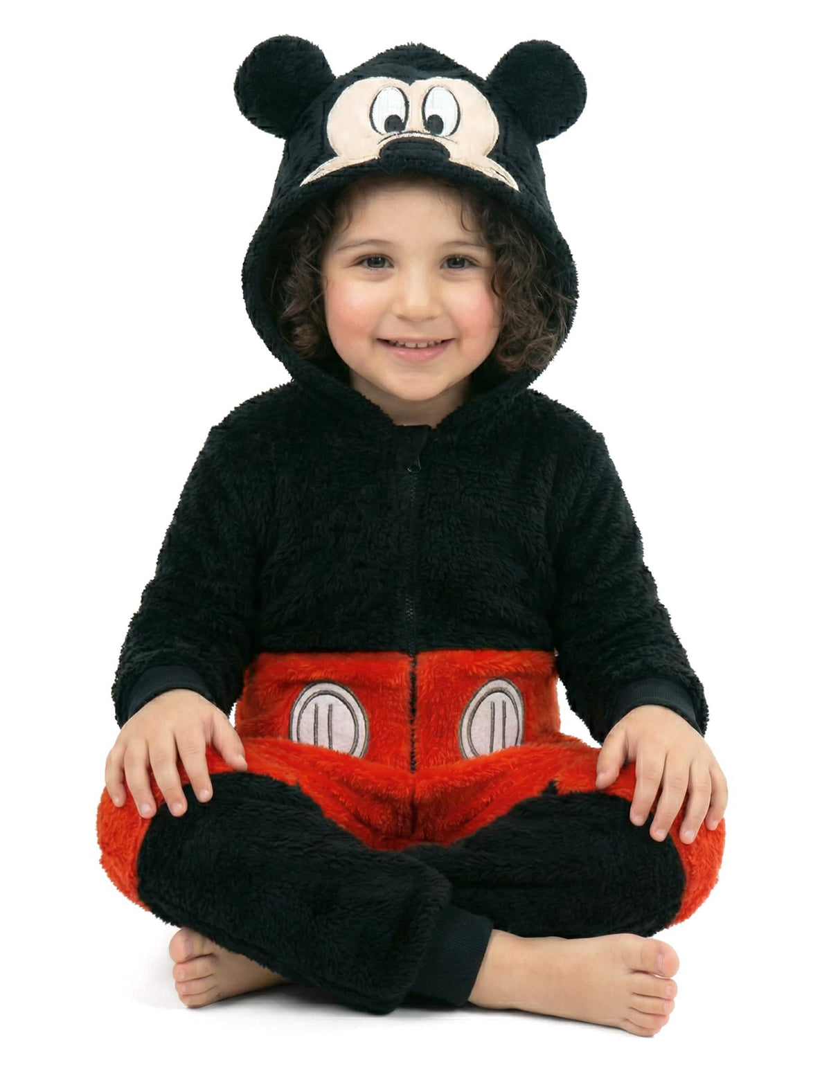 Kombinéza Mickey Mouse™ pro dítě červená a černá s kapucí s ušima