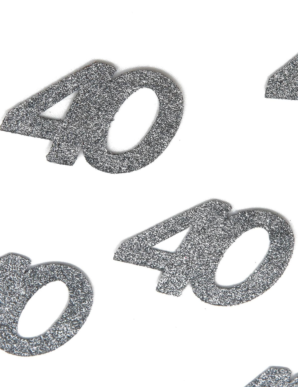 Detail na stříbrné třpytky konfety narozeniny 40 let