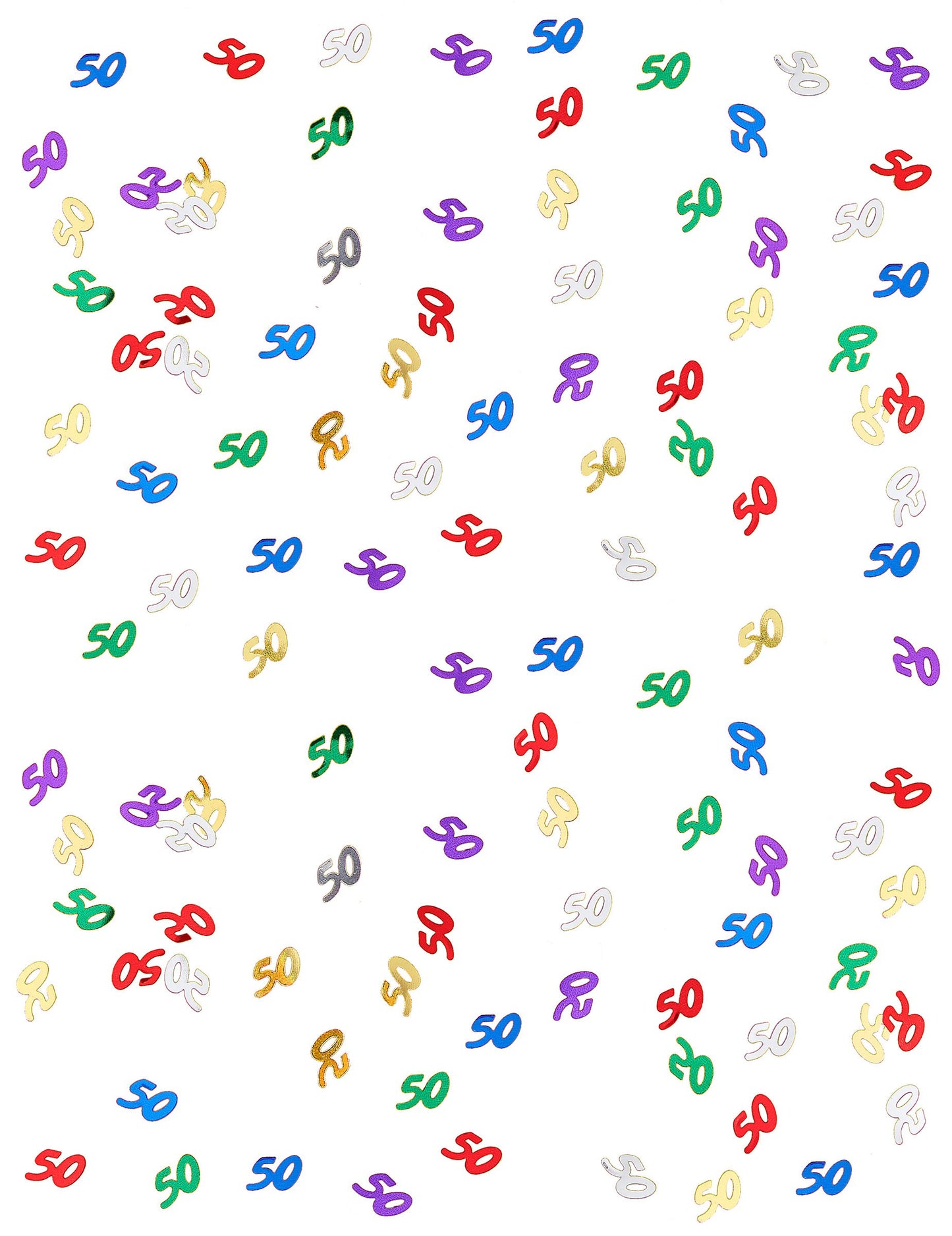 Vue de dessus des confettis 50 ans