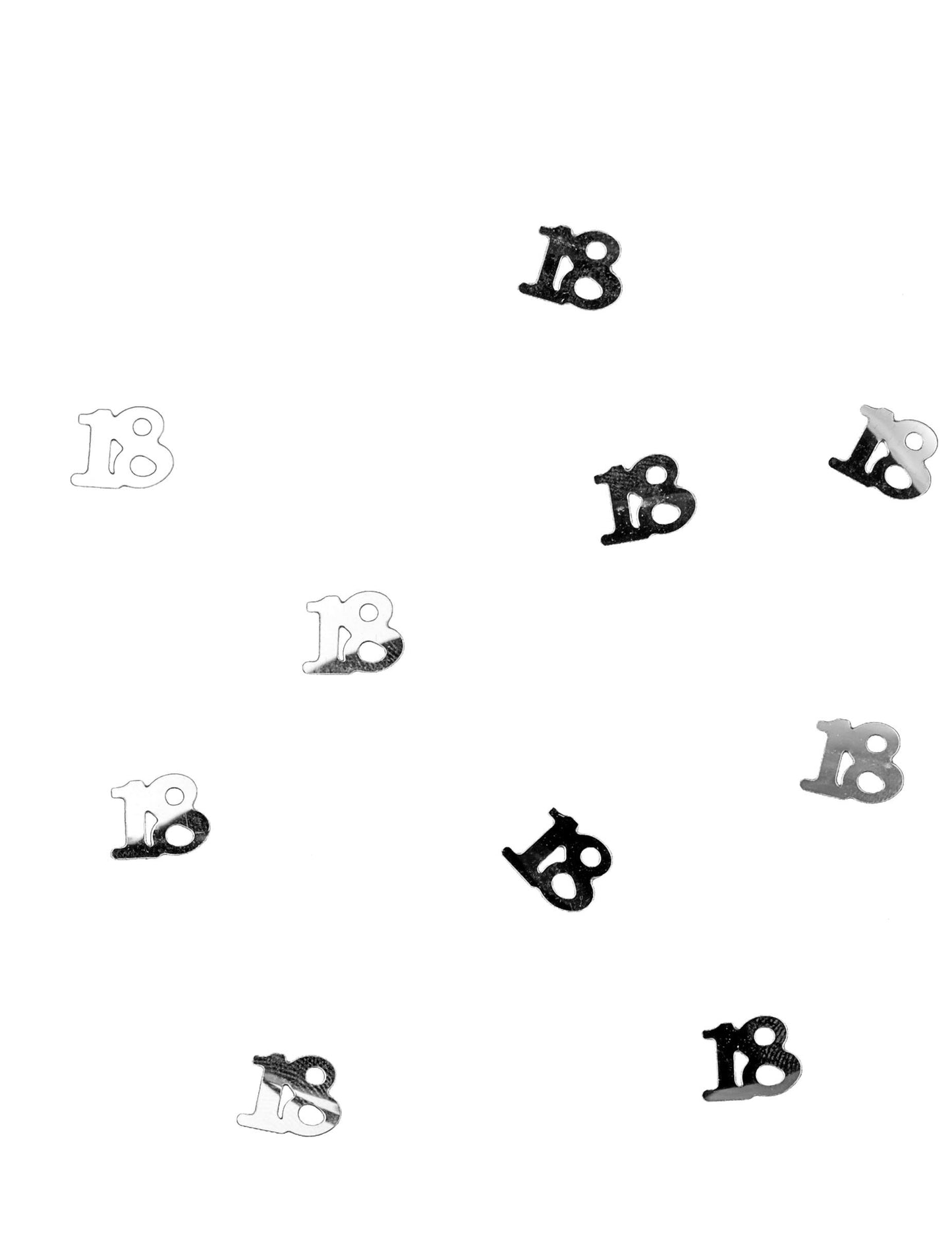 Vue rapprochée du motif des confettis de table 18 pour anniversaire