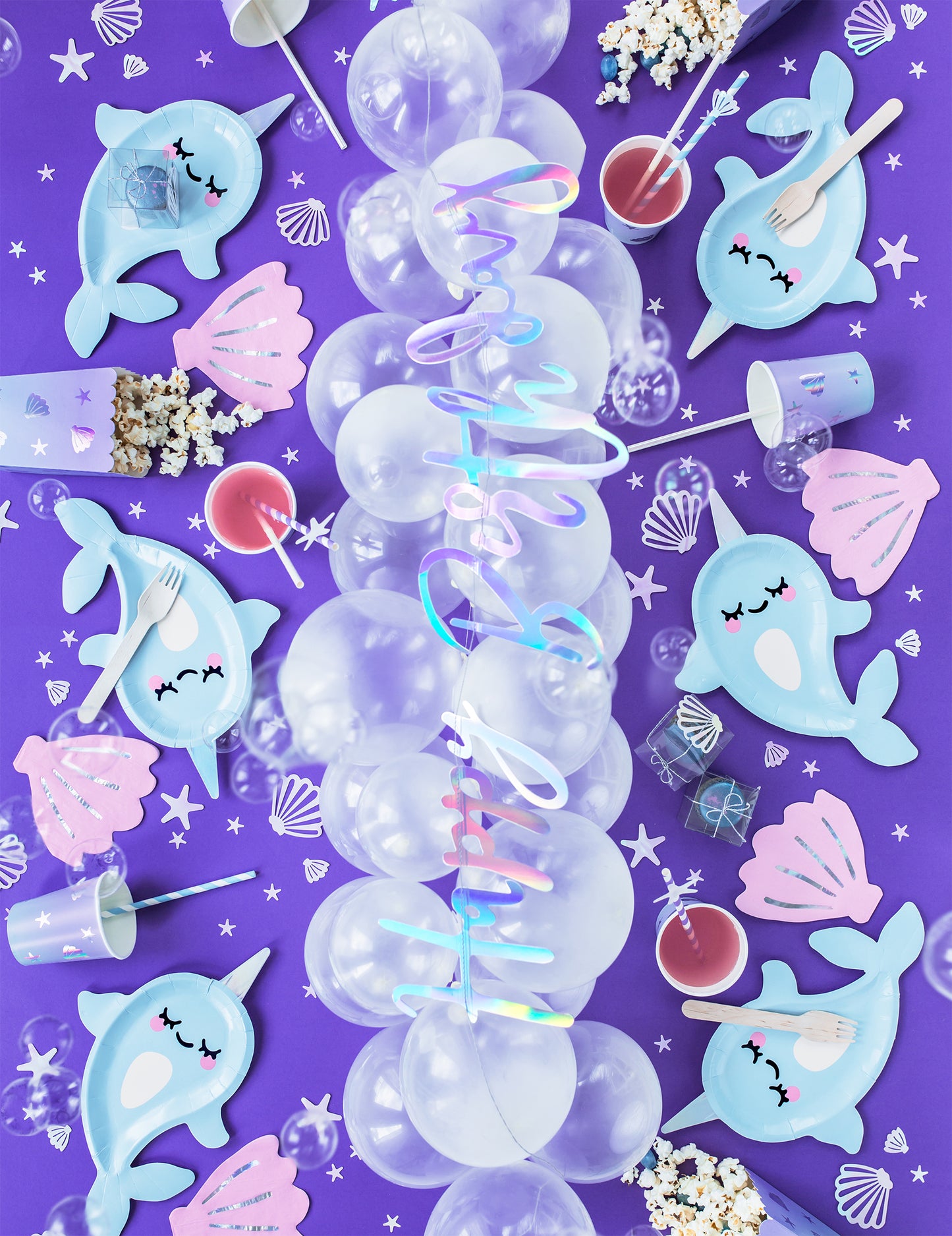 Duhové stolní konfety z mušlí 23g