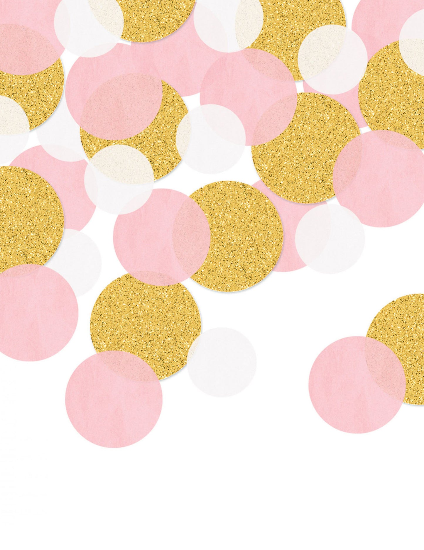 Kulaté růžové a zlaté třpytivé stolní konfety 42 g smíšené